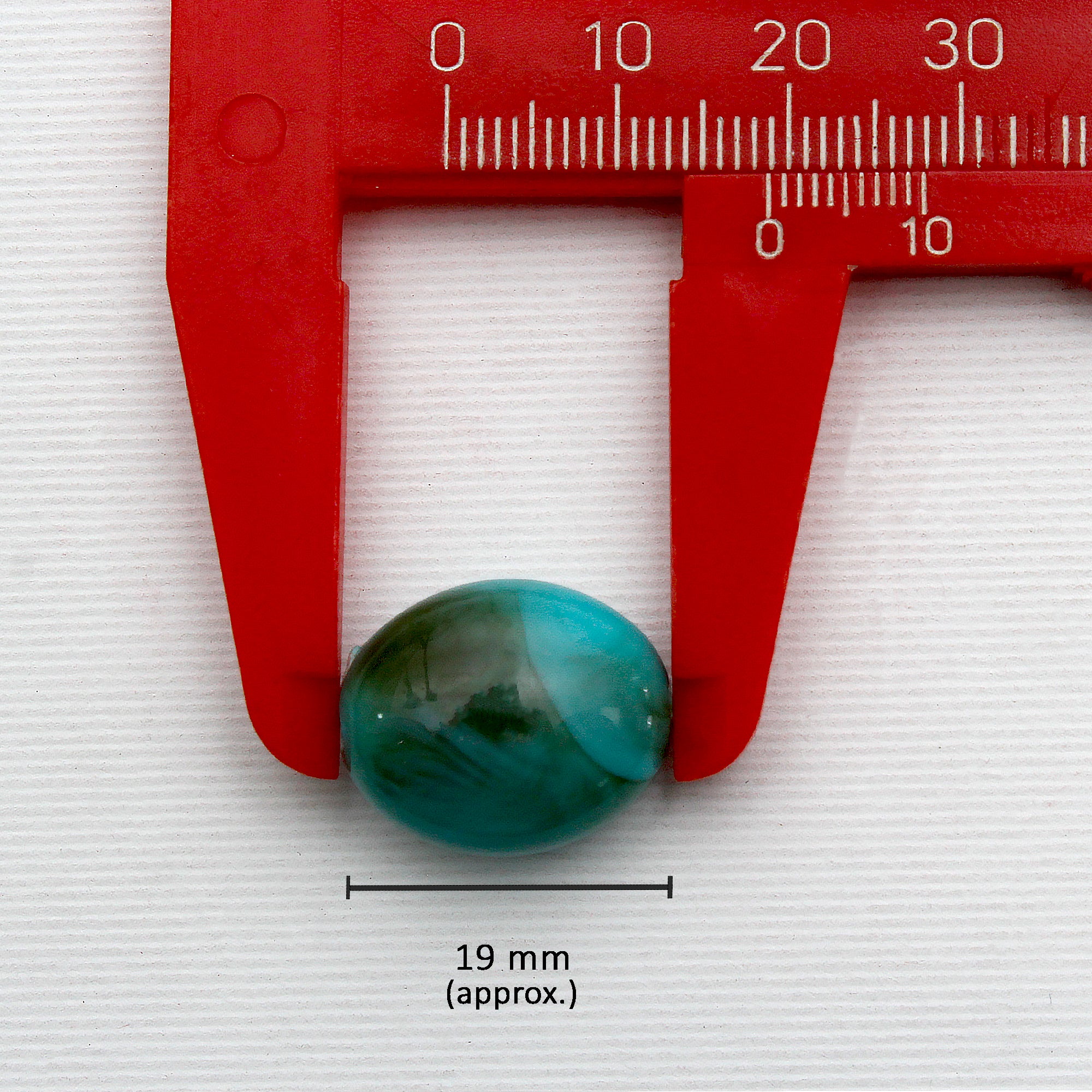 Beads Turquoise Oval Stone 19Mm X 16Mm 30G Pb Ib