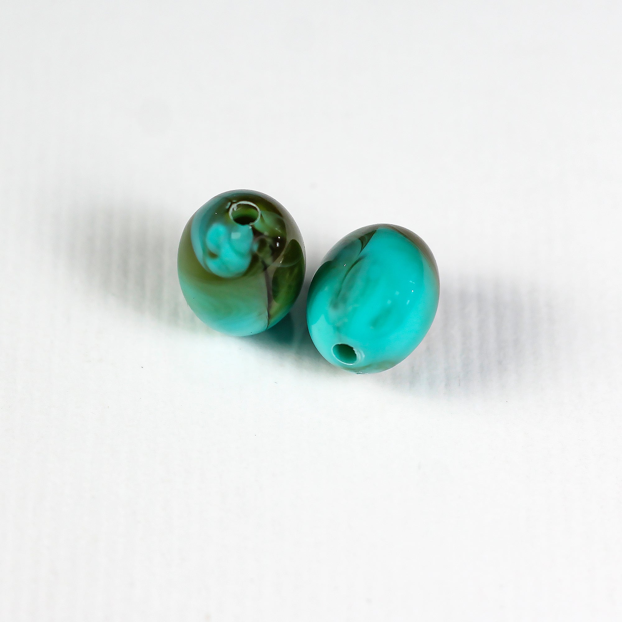 Beads Turquoise Marbled Oval Stone 13Mm X 10Mm 30G Pb Ib