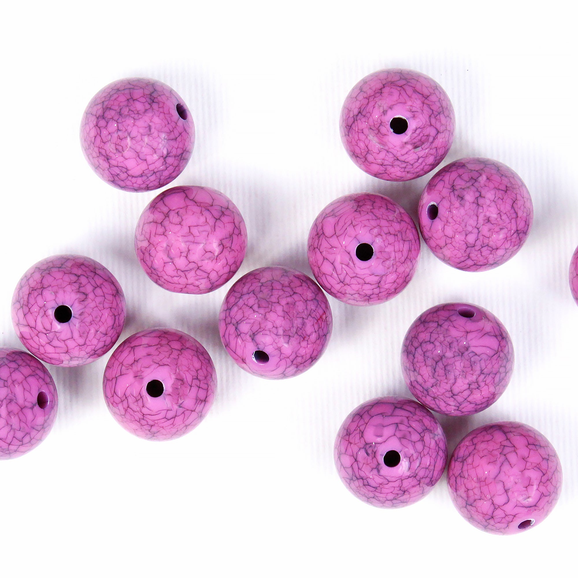 Beads Marbled Orchid Round 15Mm X 15Mm 30G Pb Ib