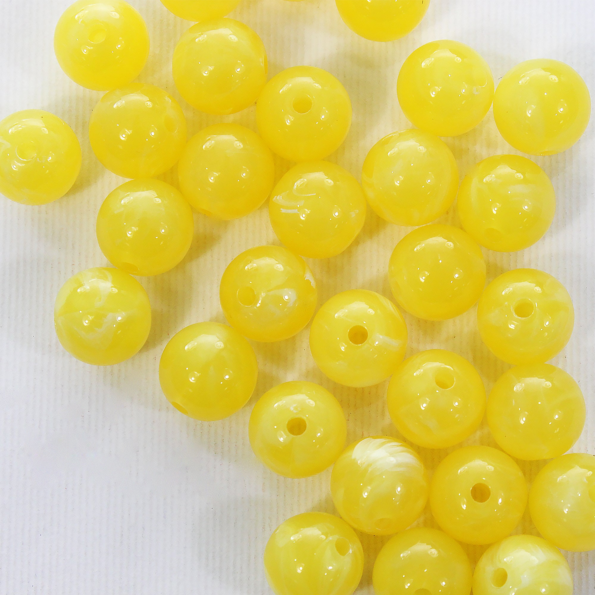 Beads Glassy Yellow Round 10Mm X 10Mm 30G Pb Ib