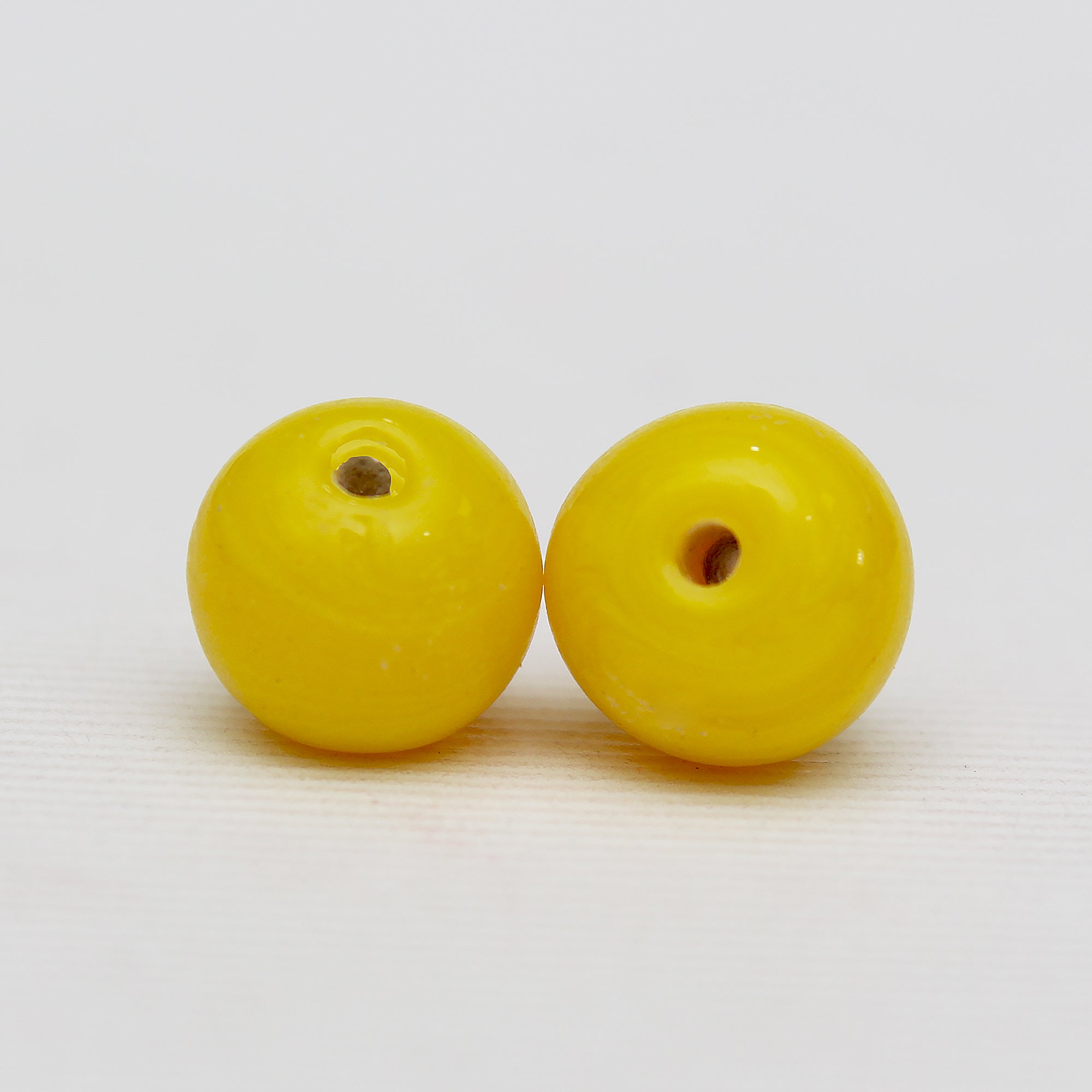 Beads Lemon Yellow Round 9Mm X 7Mm 30G Pb Ib