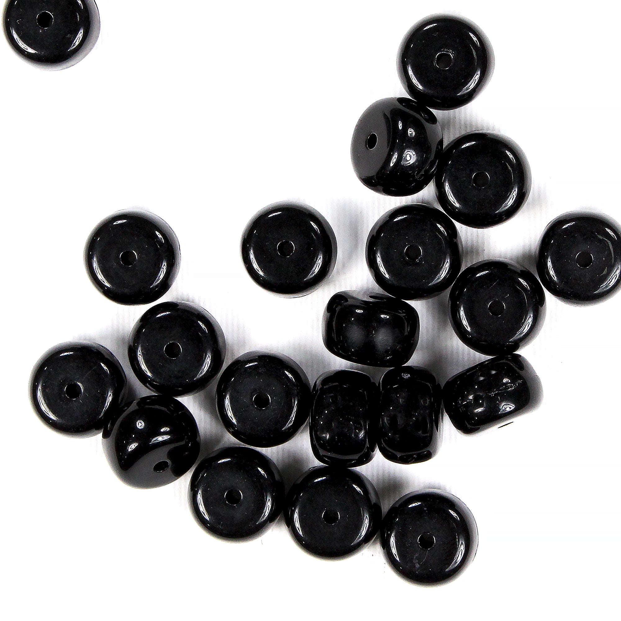 Beads Glossy Black Faceted O 14Mm X 9Mm 30G Pb Ib