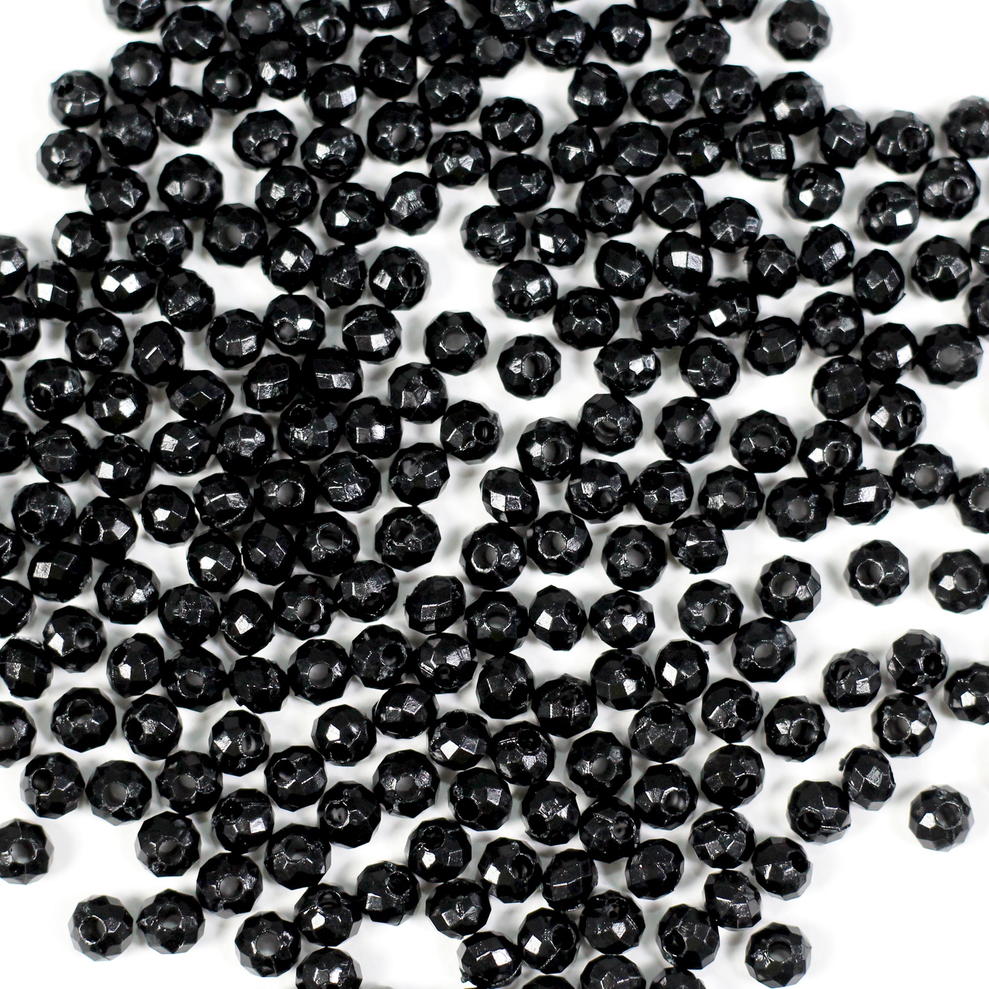 Beads Glossy Black Faceted Seed 4Mm X 3Mm 30G Pb Ib