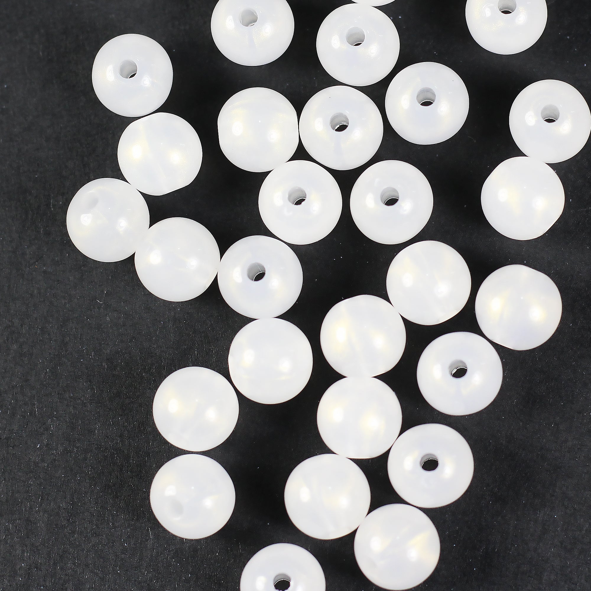 Beads Pearly White Round 9Mm X 9Mm 30G Pb Ib