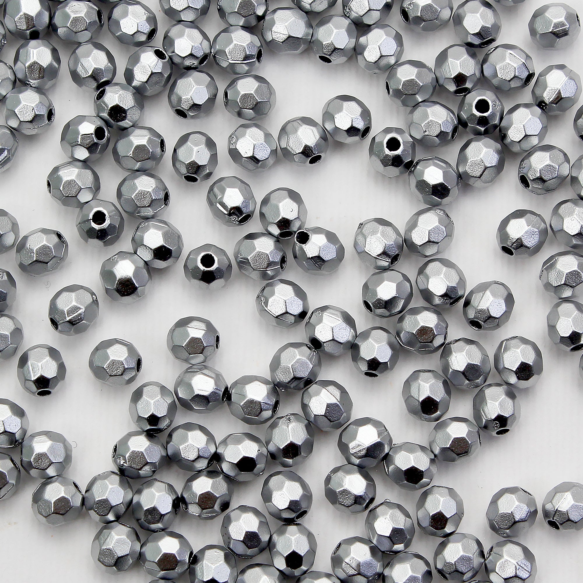 Beads Silver Faceted 6Mm X 6Mm 30G Pb Ib