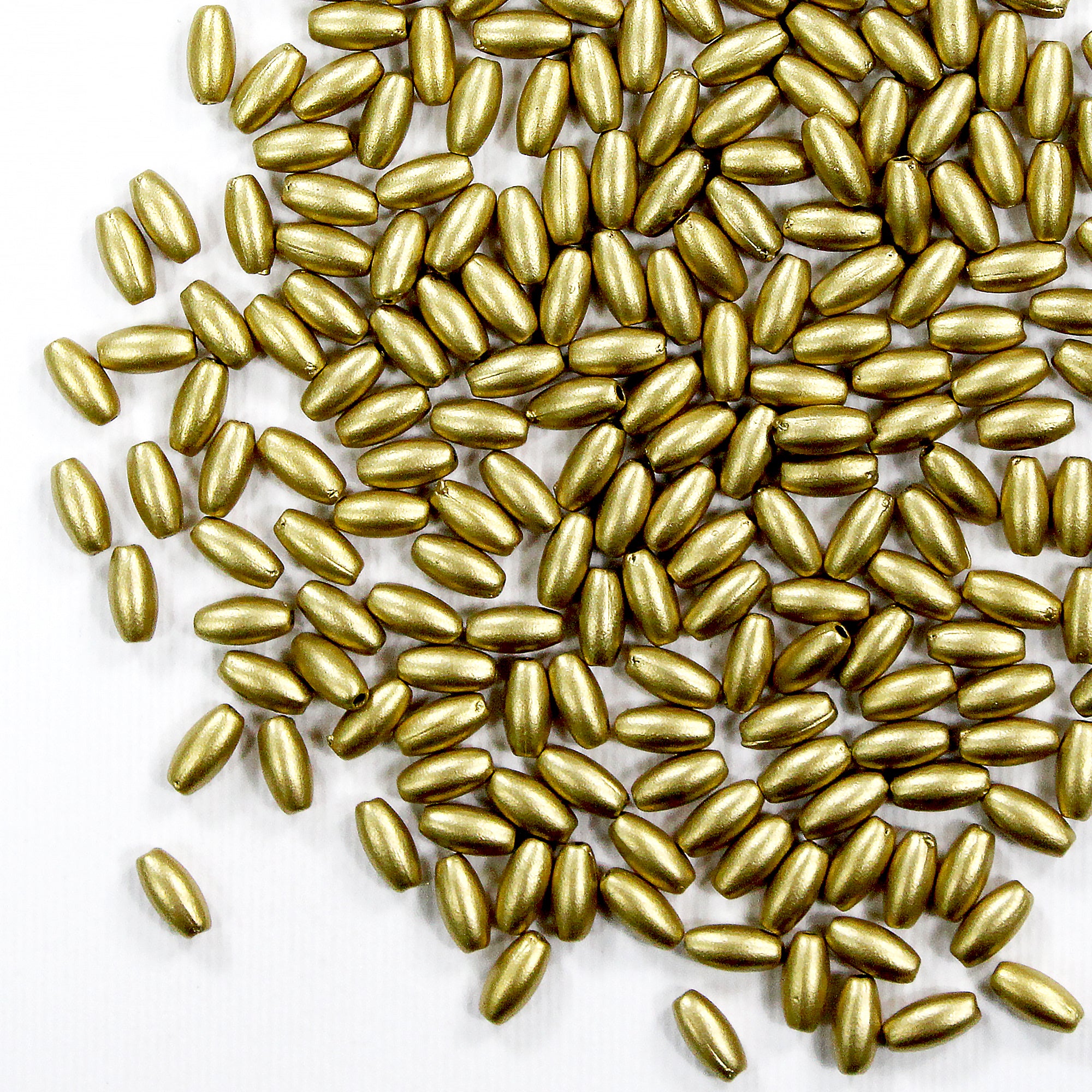 Beads Muted Gold Rice 8Mm X 4Mm 30G Pb Ib