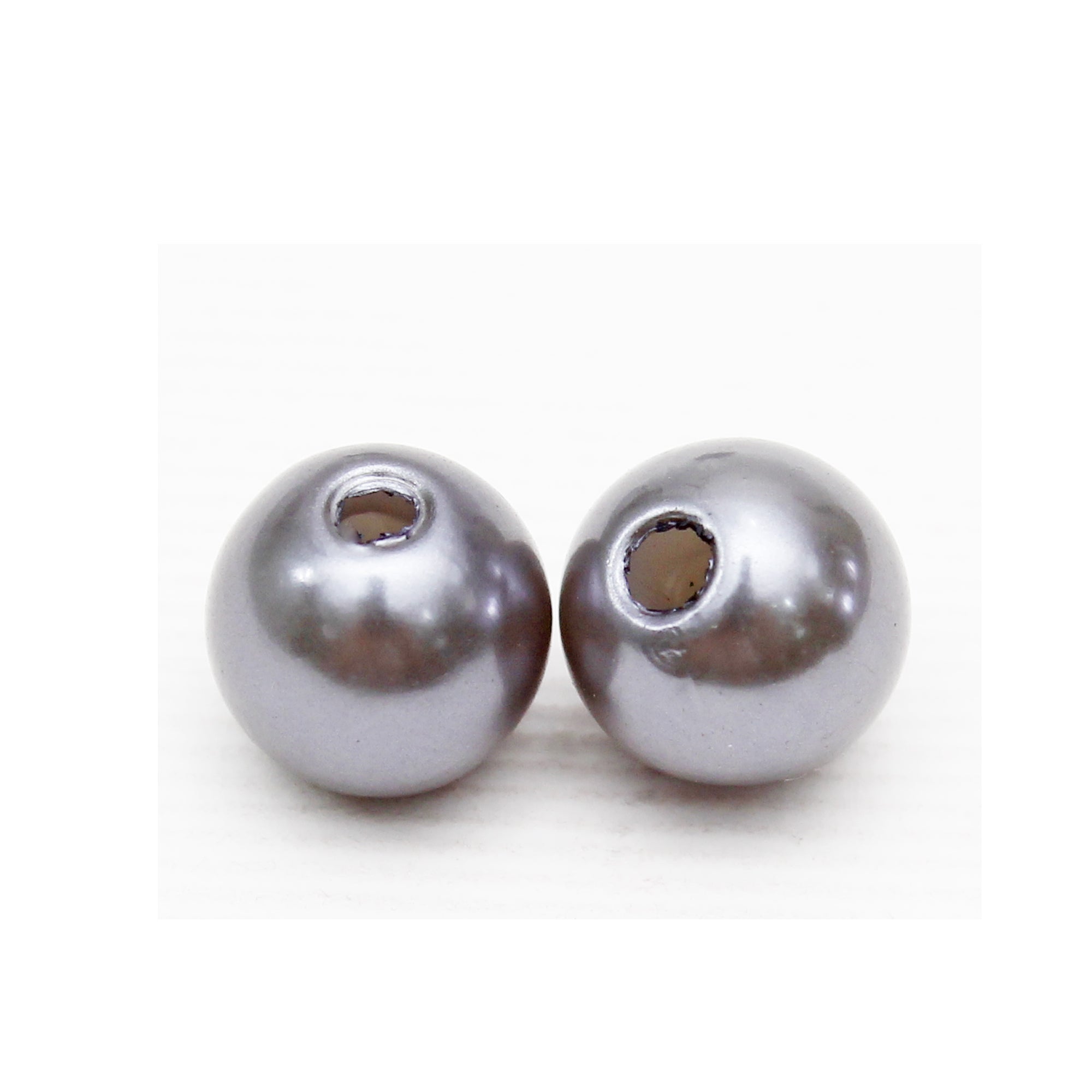 Beads Pearly Grey Round 7Mm X 7Mm 30G Pb Ib