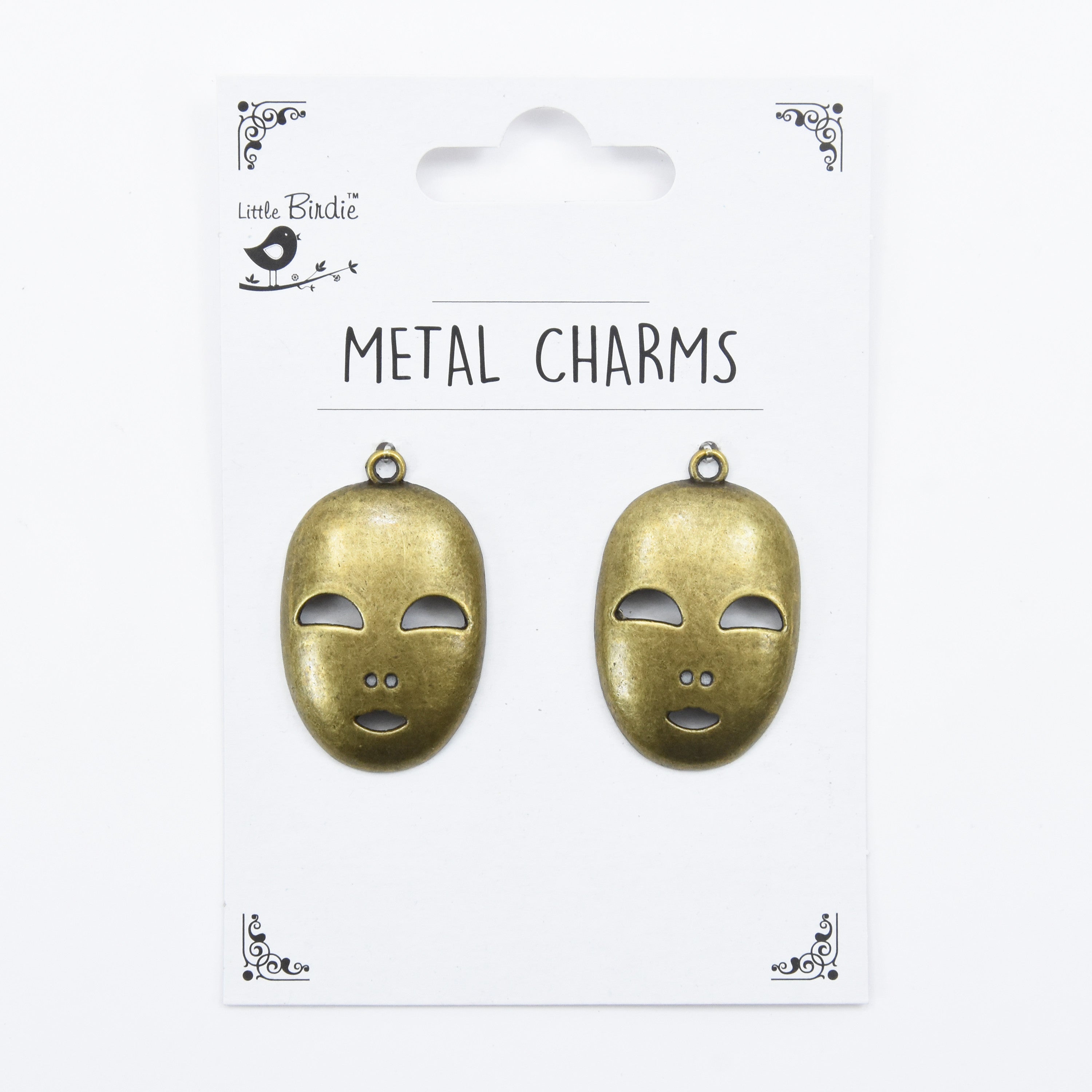 Metal Charms Twin Mask 2Pcs Pbci Ib