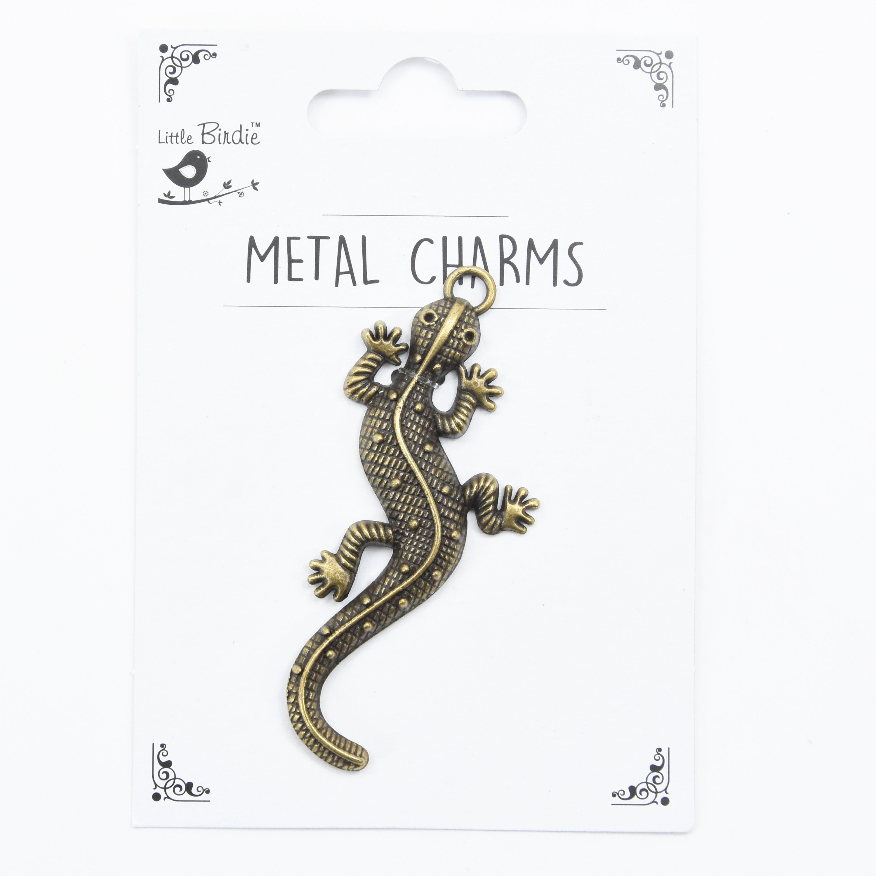 Metal Charms Gecko 1Pc Pbci Ib