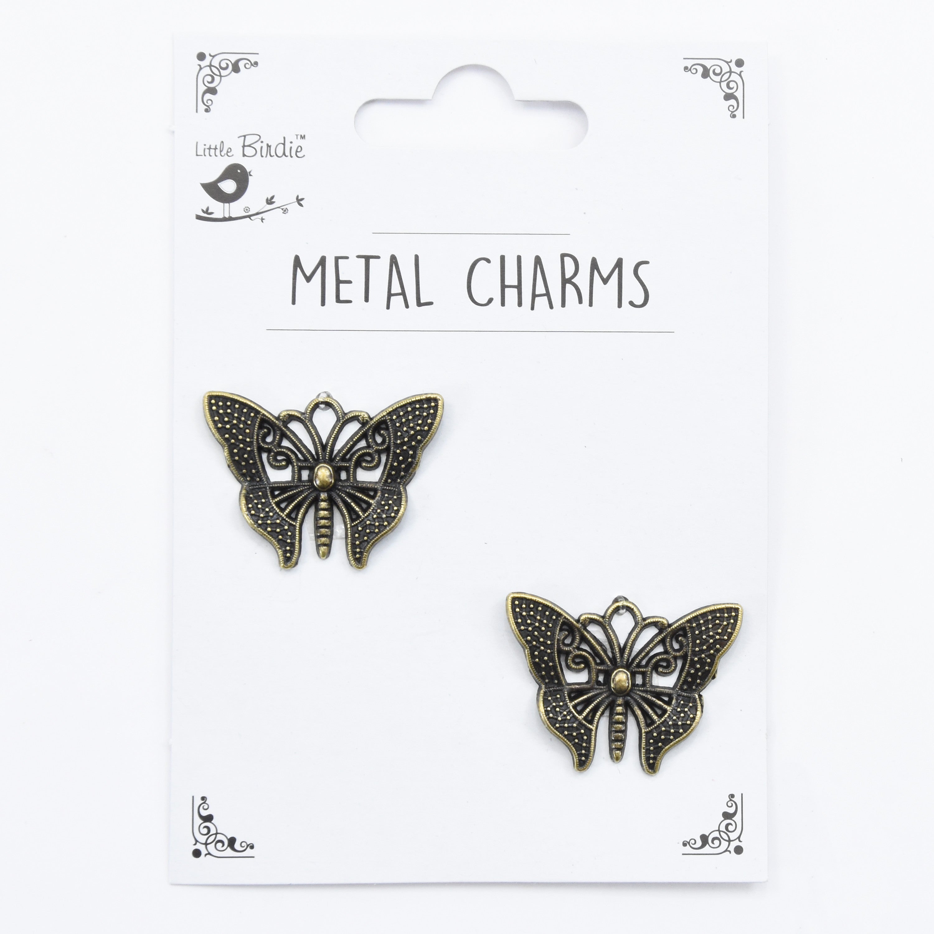 Metal Charms Butterfly Beauty 2Pcs Pbci Ib