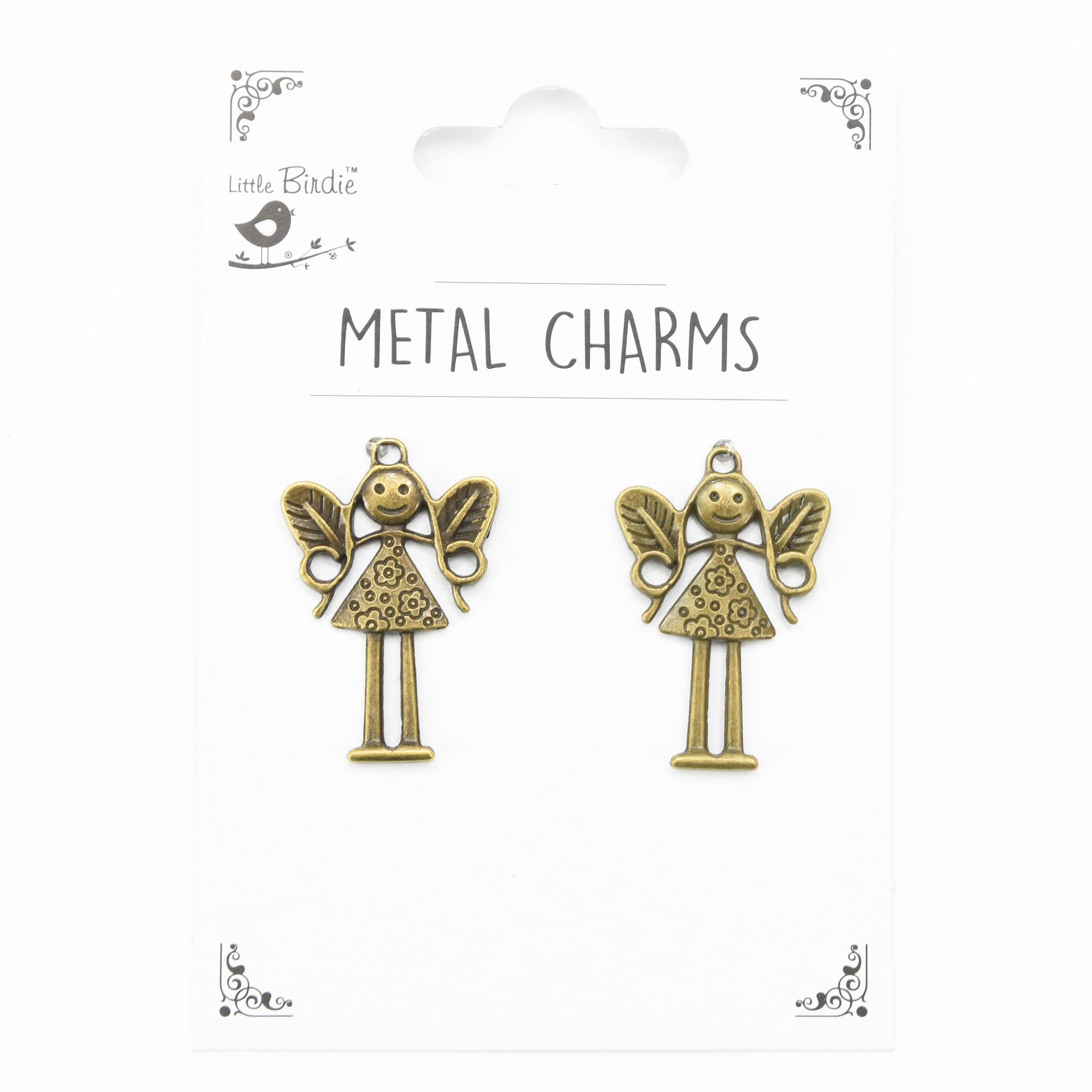 Metal Charms Fairy Twins 2Pcs Pbci Ib