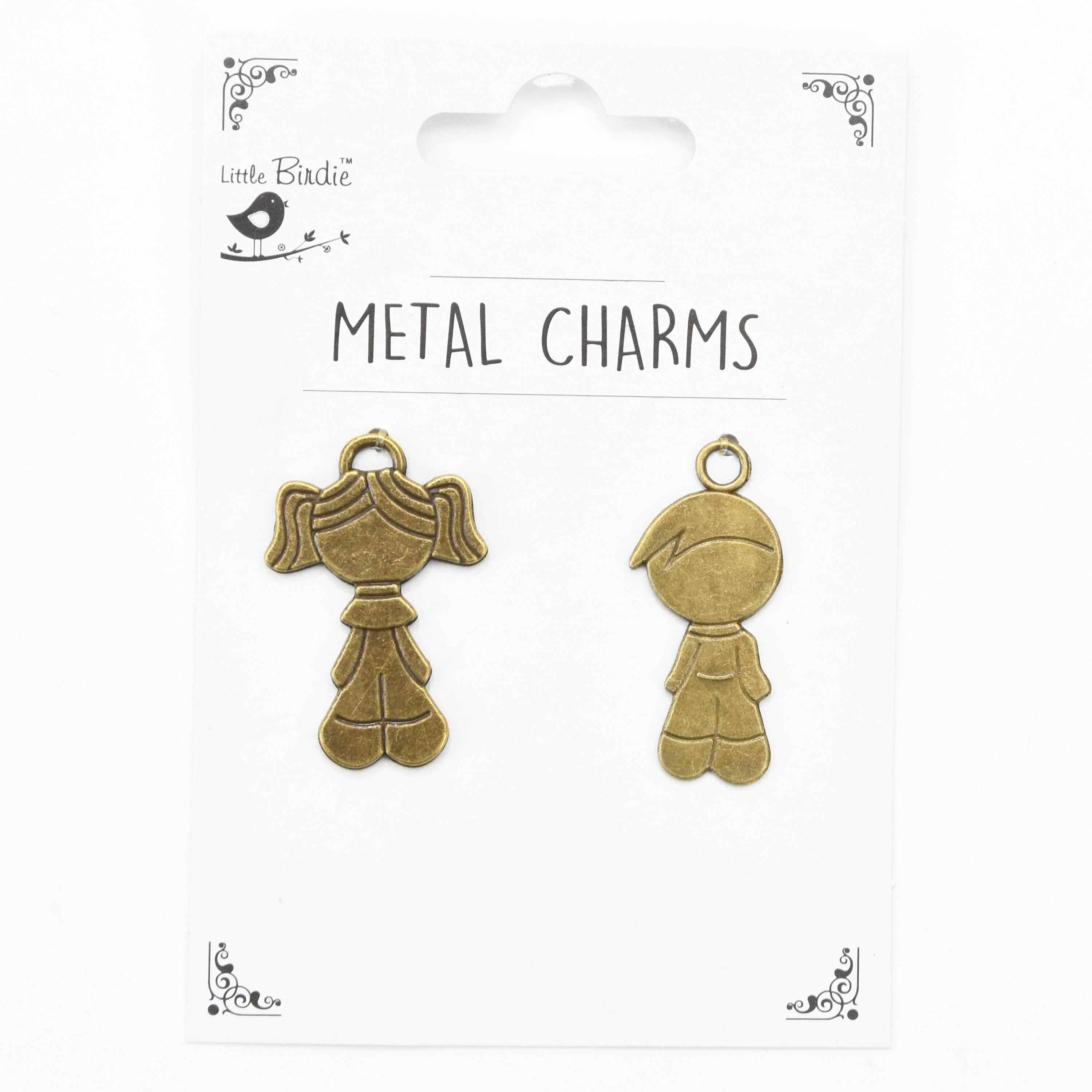 Metal Charms Boy & Girl 2Pcs Pbci Ib