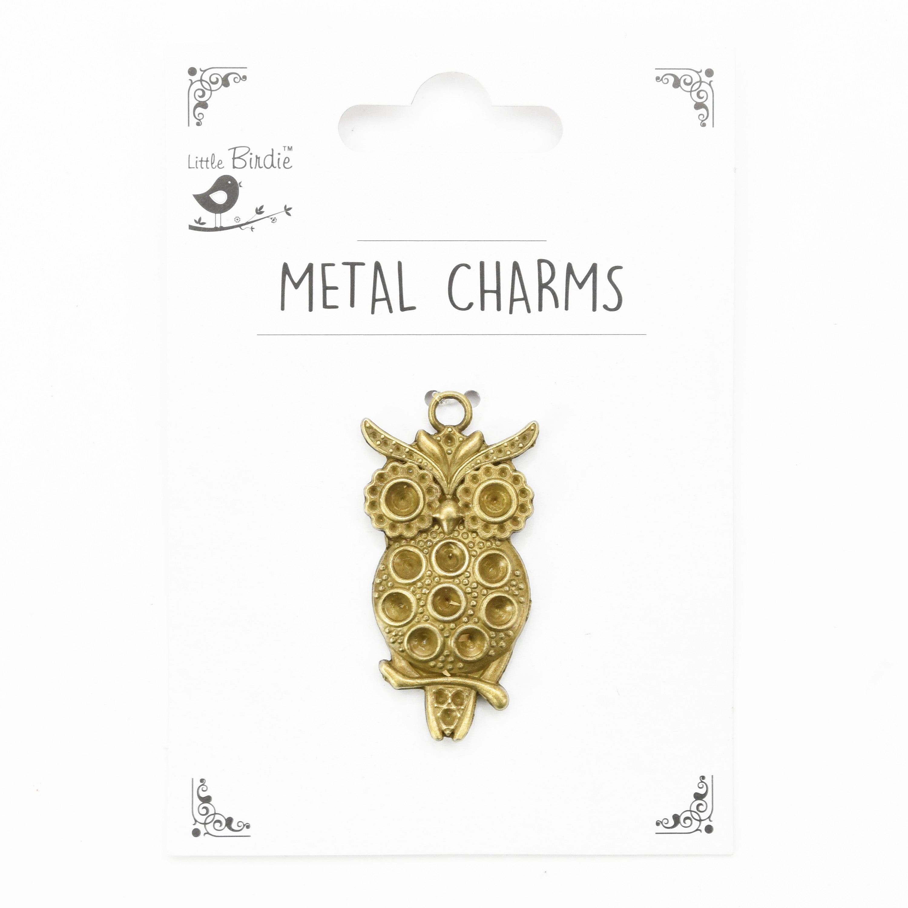Metal Charms Wise Owl 1Pc Pbci Ib