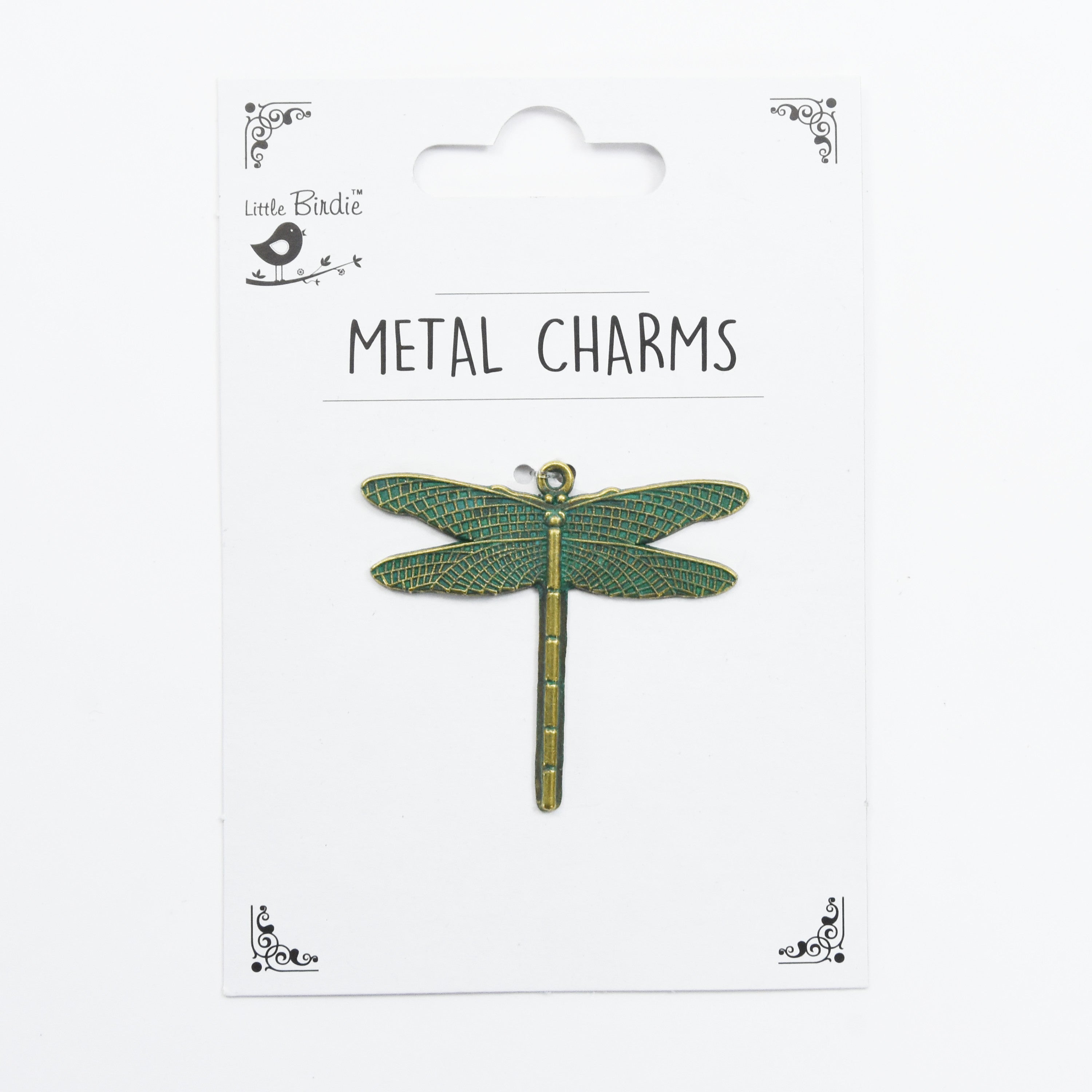 Metal Charms Ornate Dragonfly 1Pc Pbci Ib
