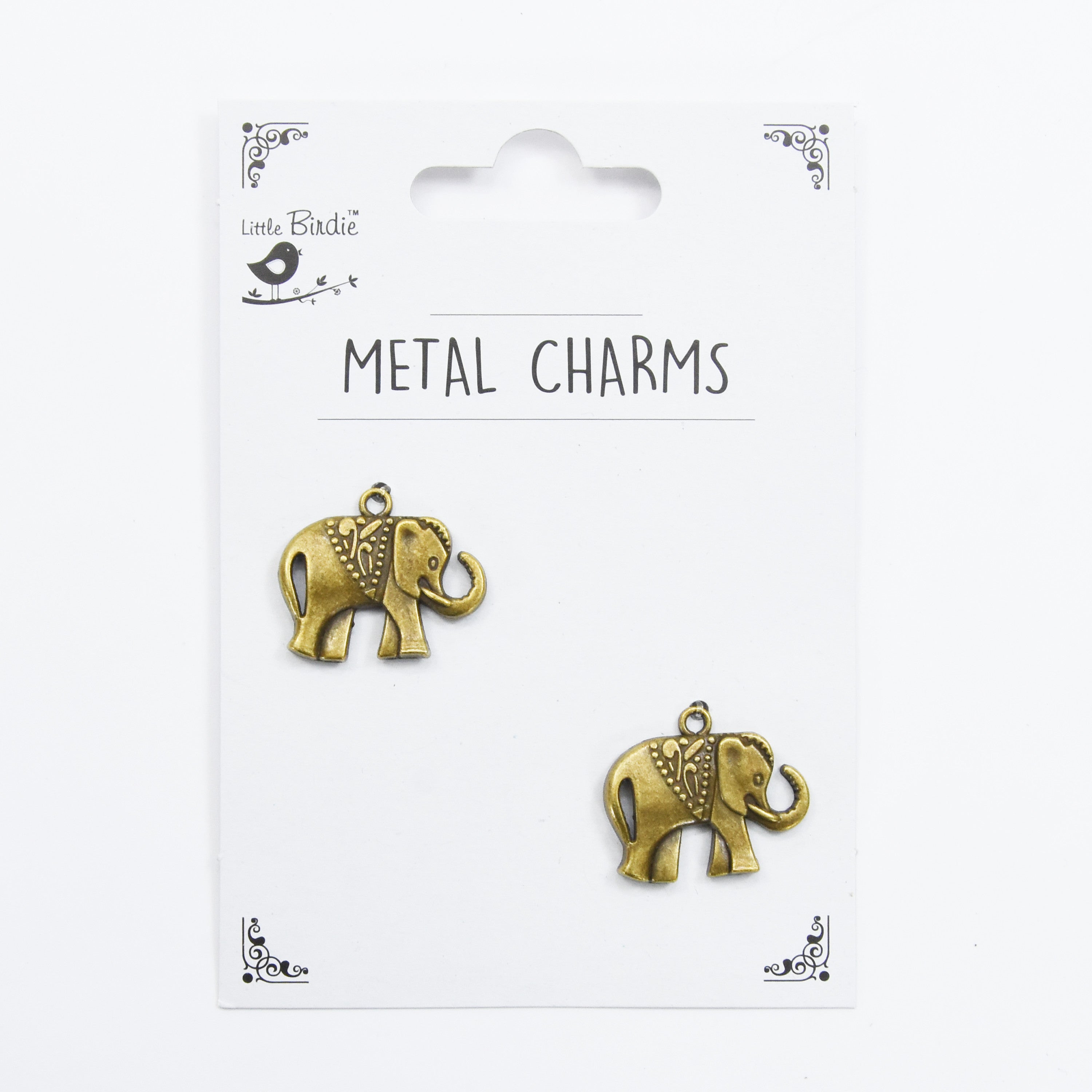 Metal Charms Elephant Safari 2Pcs Pbci Ib