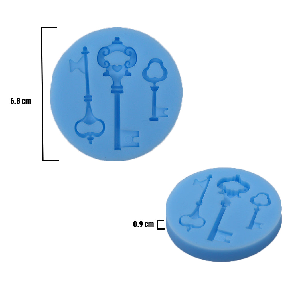 Silicone Mould Key Collection 6.8cm 9mm Dia 1pc