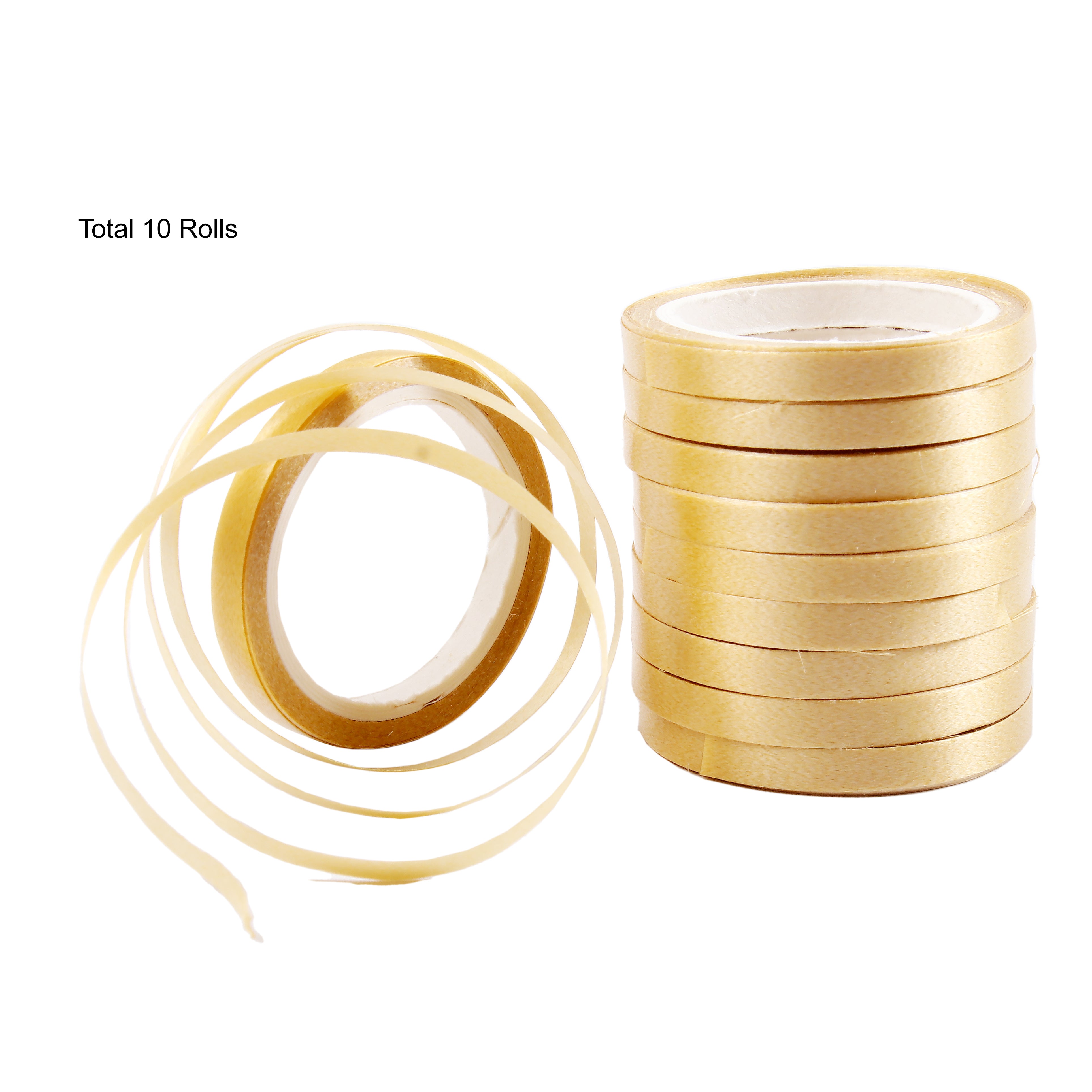 Curling Ribbon For Balloon Decoration 3Mm X 3Mtr Gold 10Pc Pbhc Ib