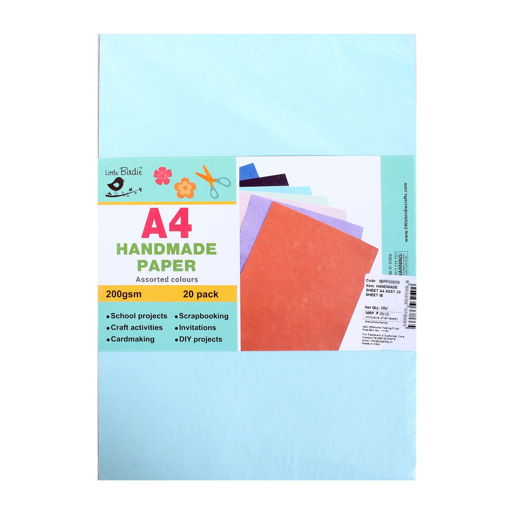 Handmade Sheet A4 Assorted Colours 20 Sheet – Itsy Bitsy