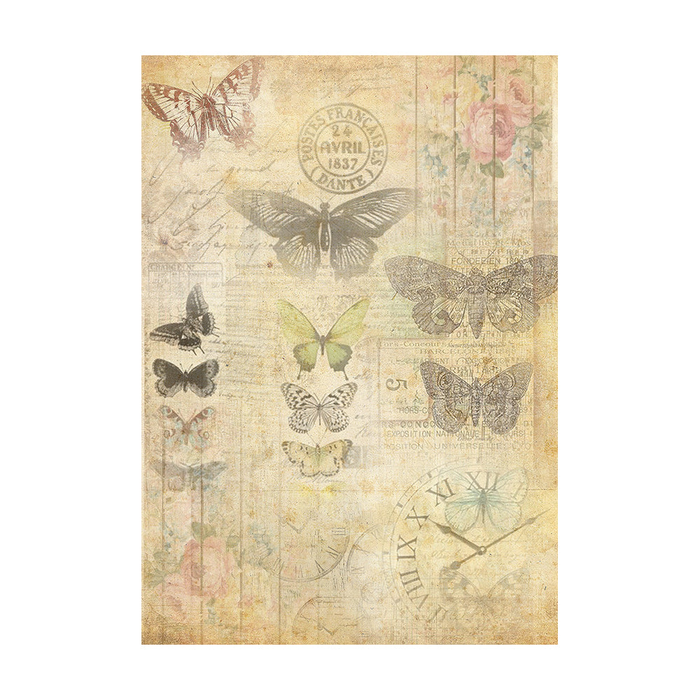 Itsy Bitsy Decoupage Paper A4size, 4sheets, 70 gsm - Butterfly Chronicle
