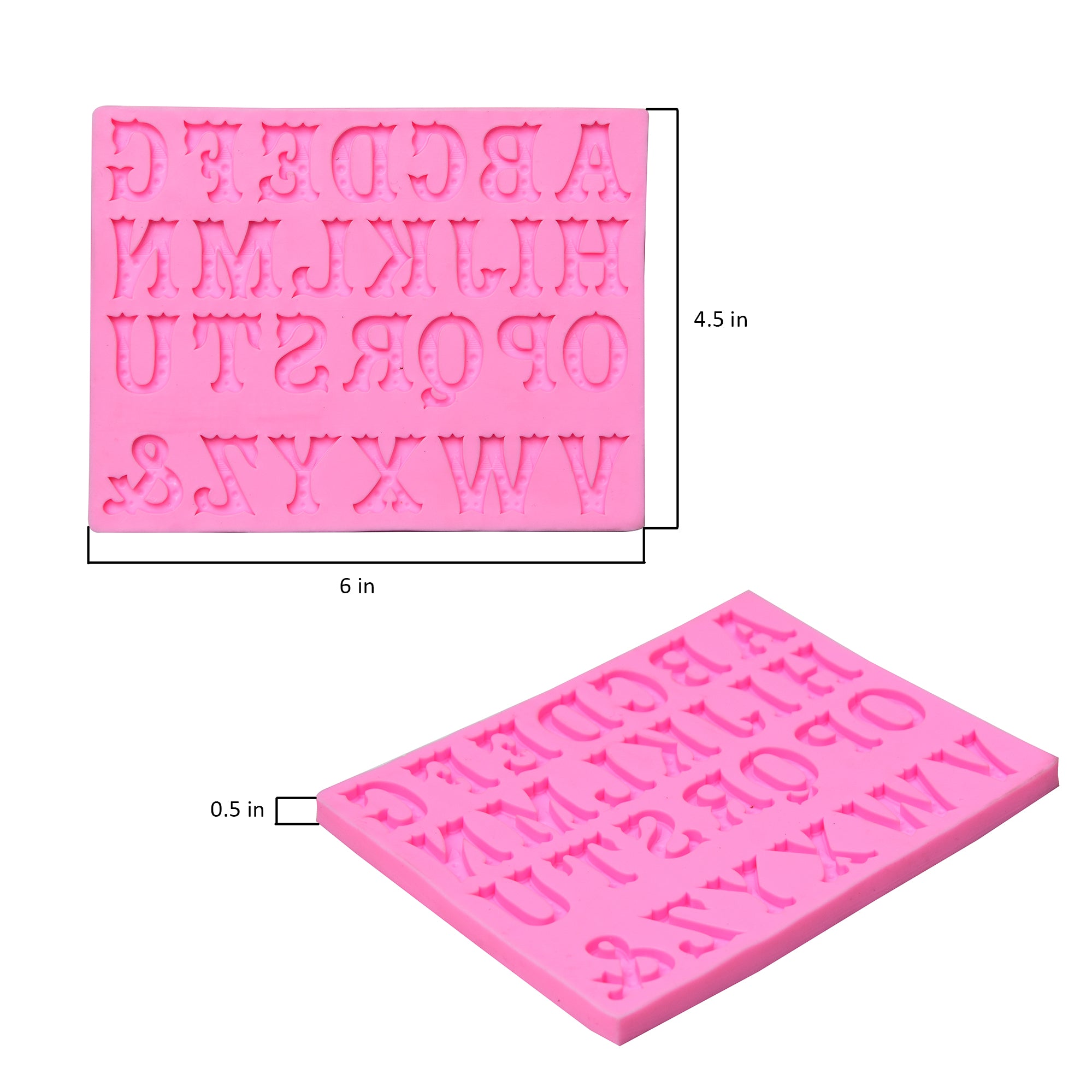 Silicone Mould Uppercase Alphabets 15.3cm X 11.8cm X 0.9cm 1pc