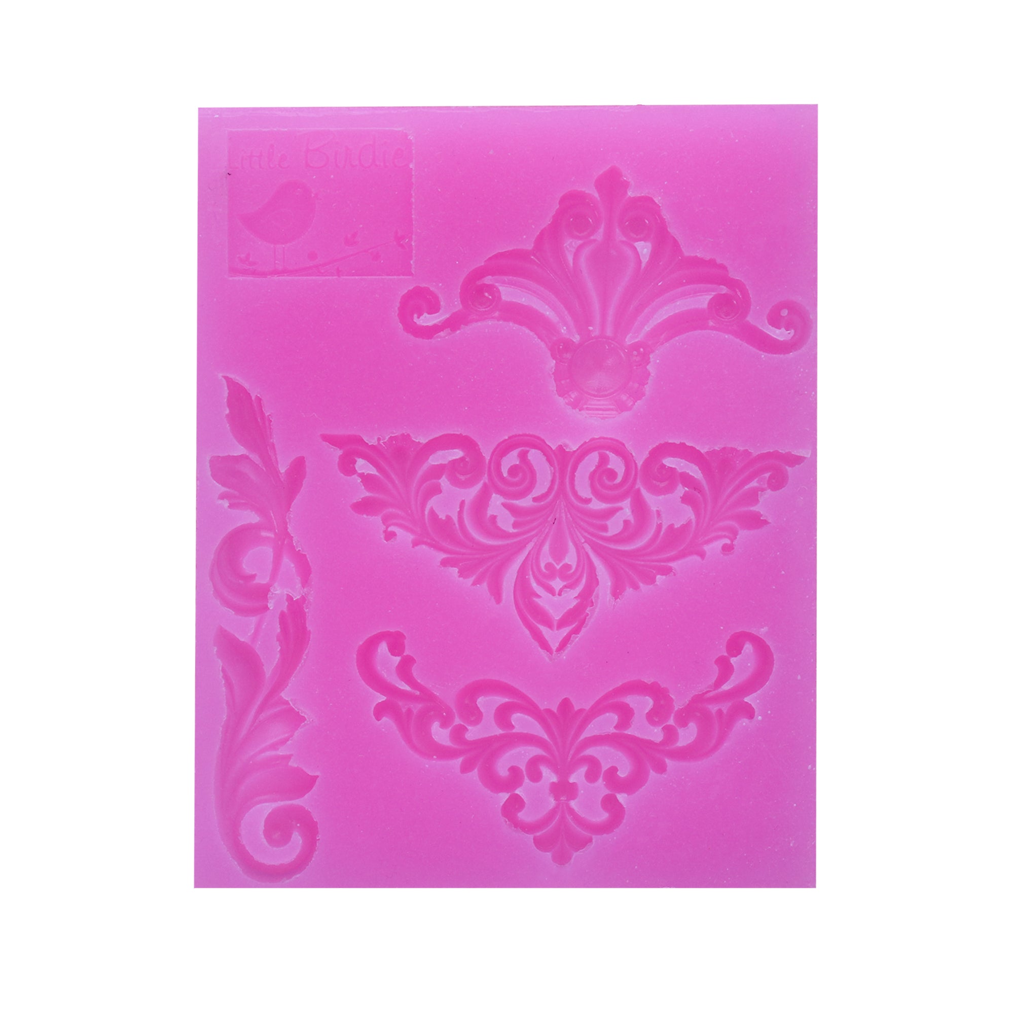 Silicone Mould -Floral Corners (Width-3.3inch, Length-4.1inch, Depth-10mm), 1pc