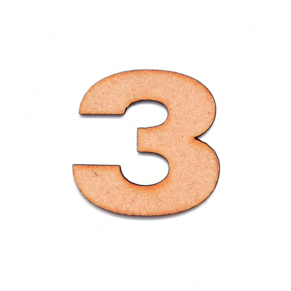 Mdf Numune MDF Numerical 3 2.5inch 2mm Thick 1pc – Itsy Bitsy