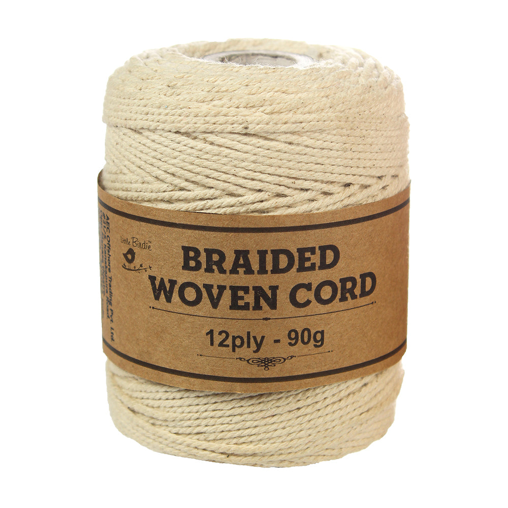 Braided Woven Cord 12ply -90gm, 1 Roll