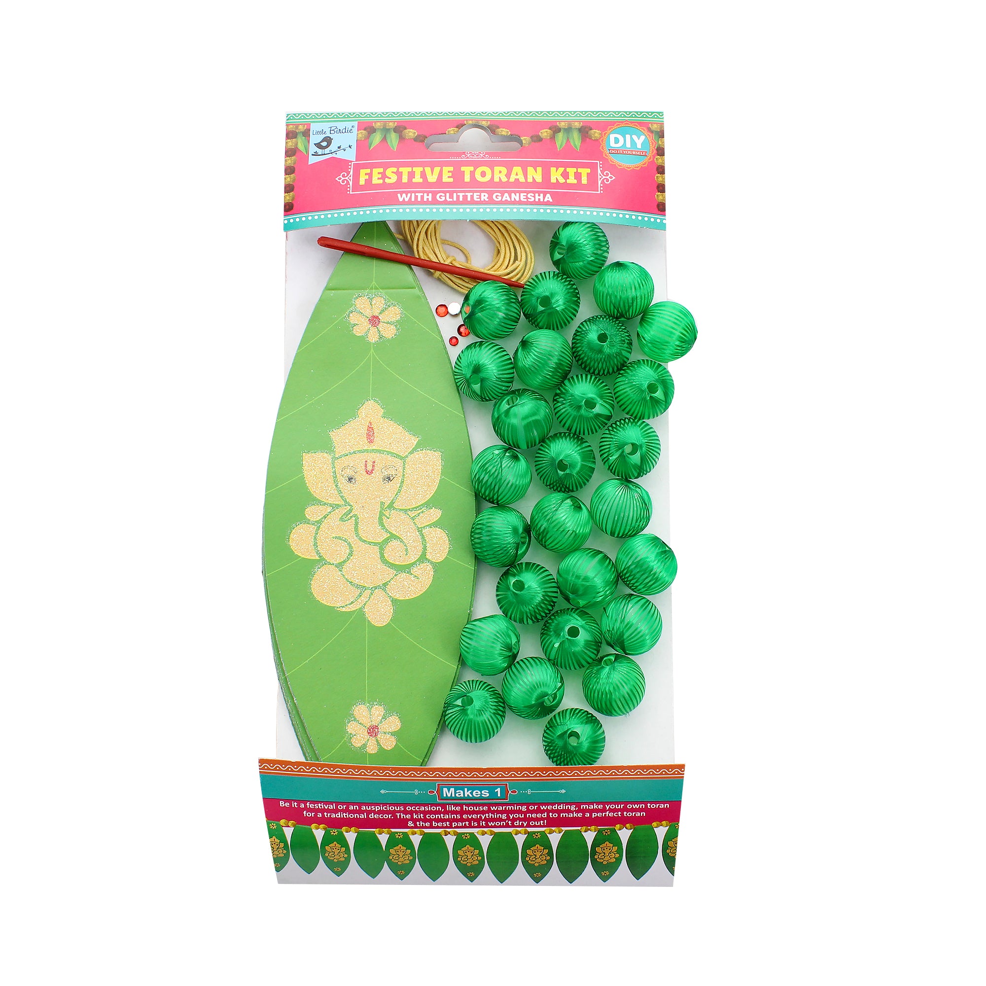 Festive Toran Kit With Glitter Ganesha - Assorted Color