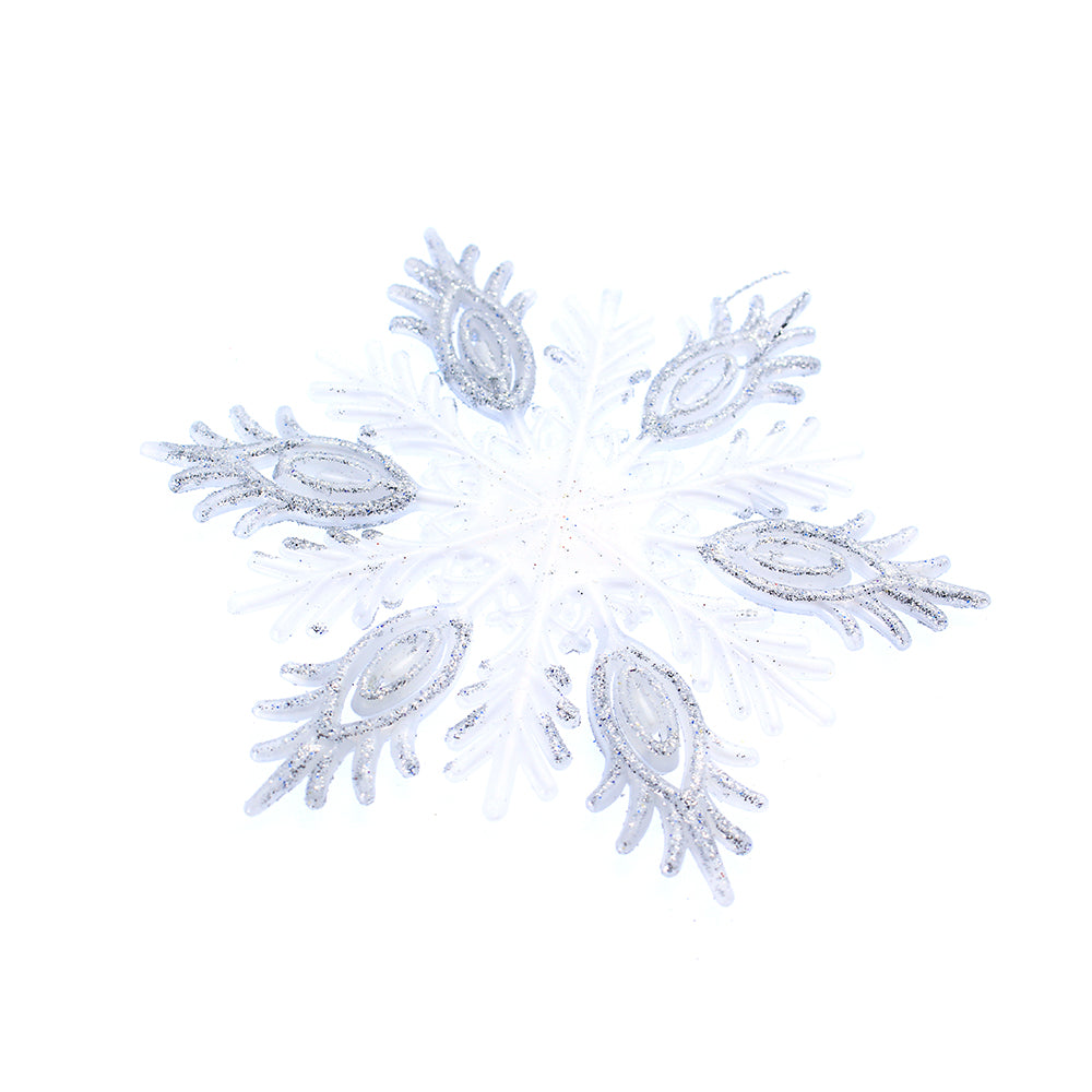Christmas Decoration Hanging Glitter Snowflake Silver
