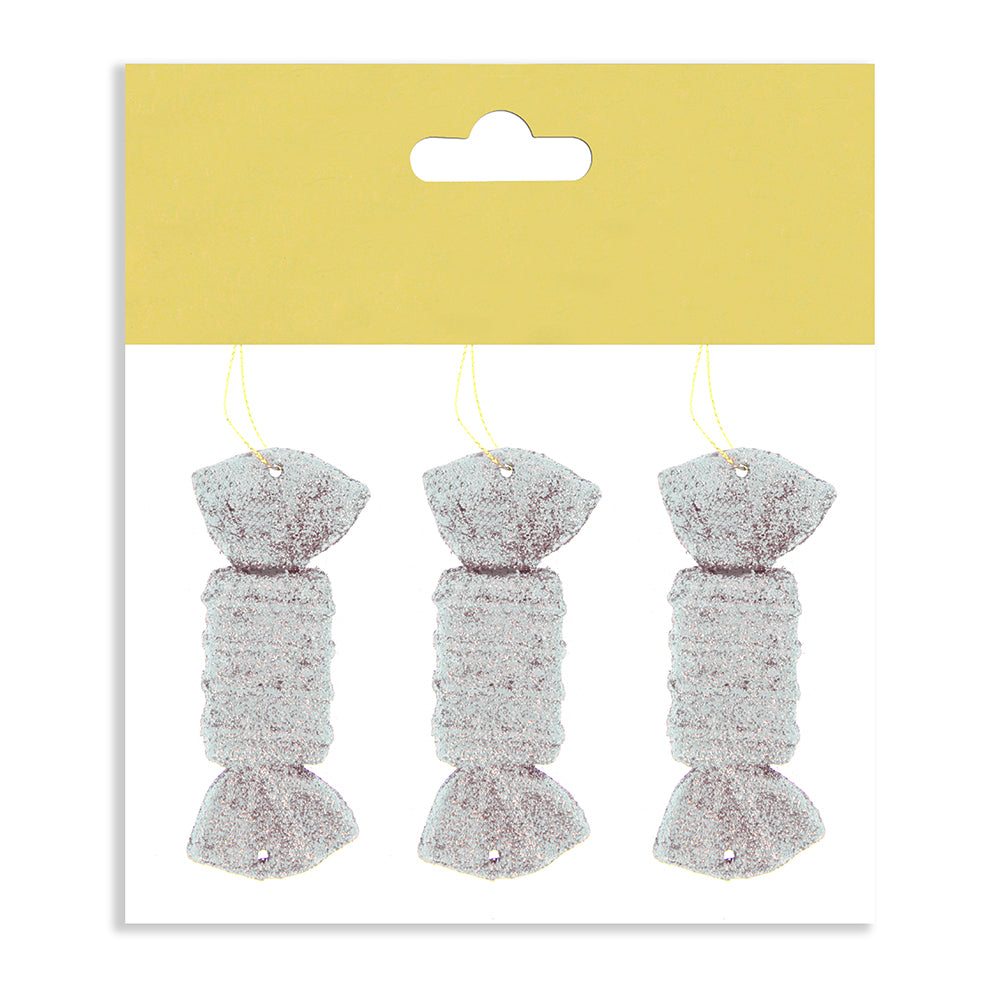 Christmas Decoration Hanging- Glitter Candy Silver