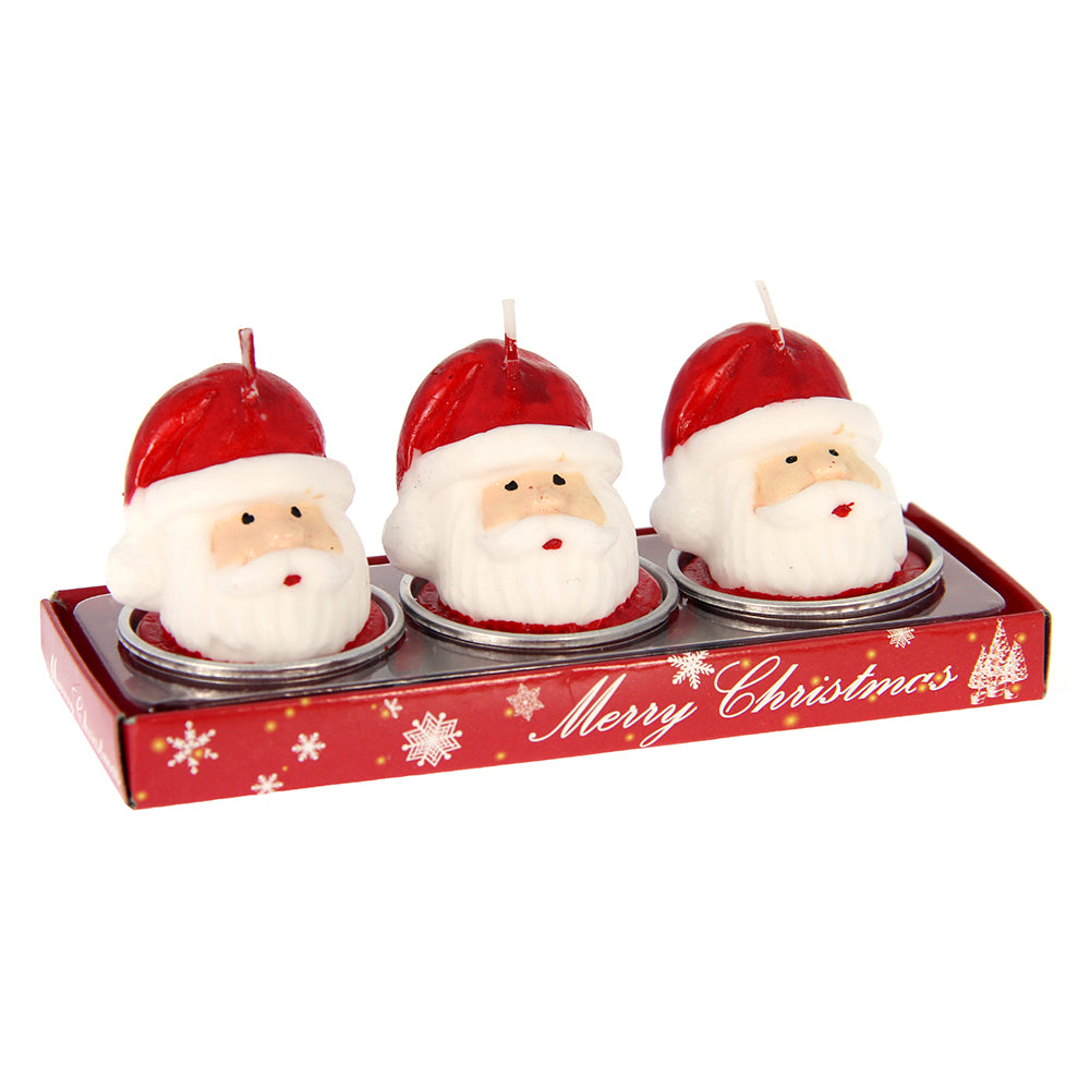 Christmas Candle 3pc- Santa