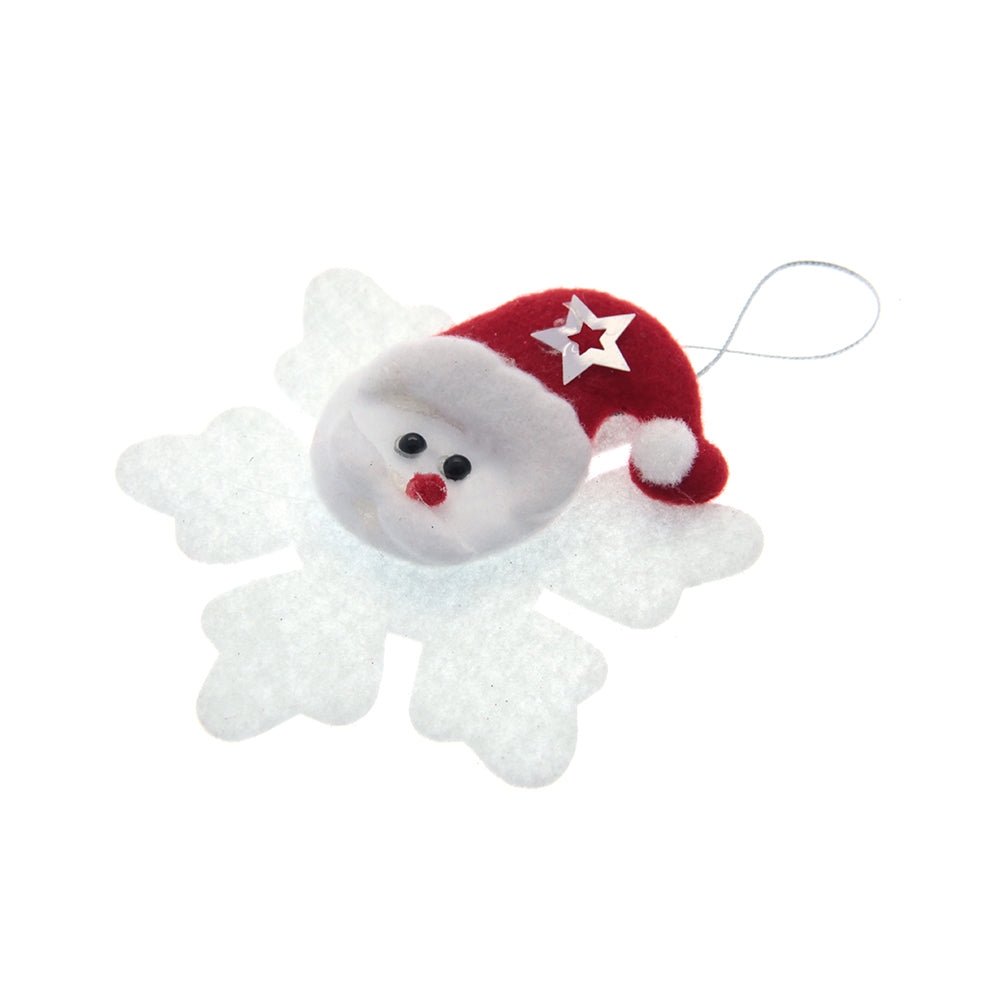 Santa Claus On Snow Flake Hanging-11Cm