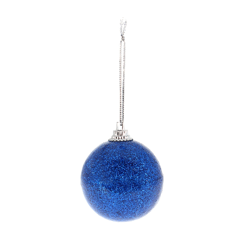 Christmas Decorative Hanging Glitter Baubles- Blue