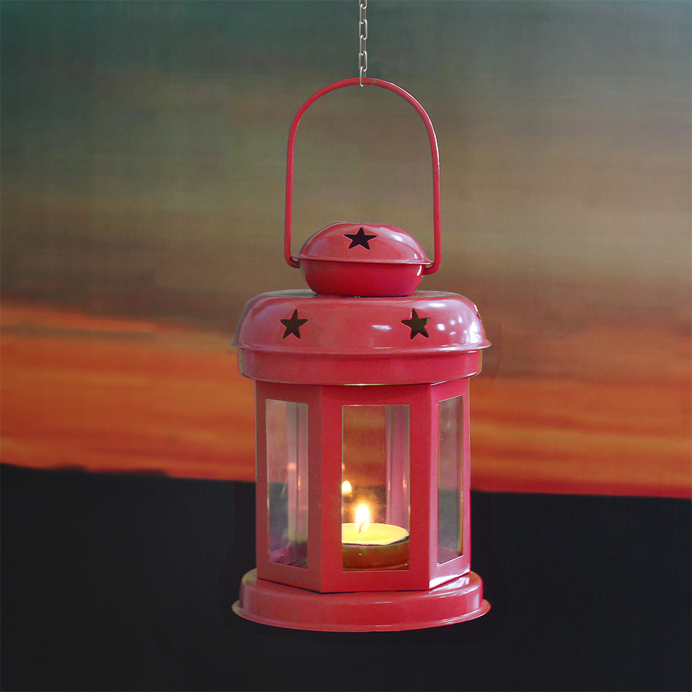 Diwali Metal Lantern - Red