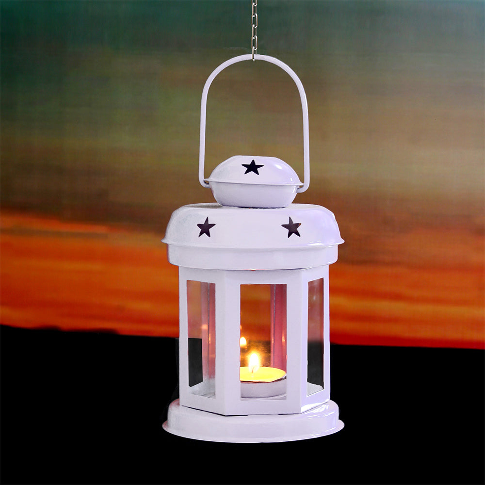Diwali Metal Lantern -White