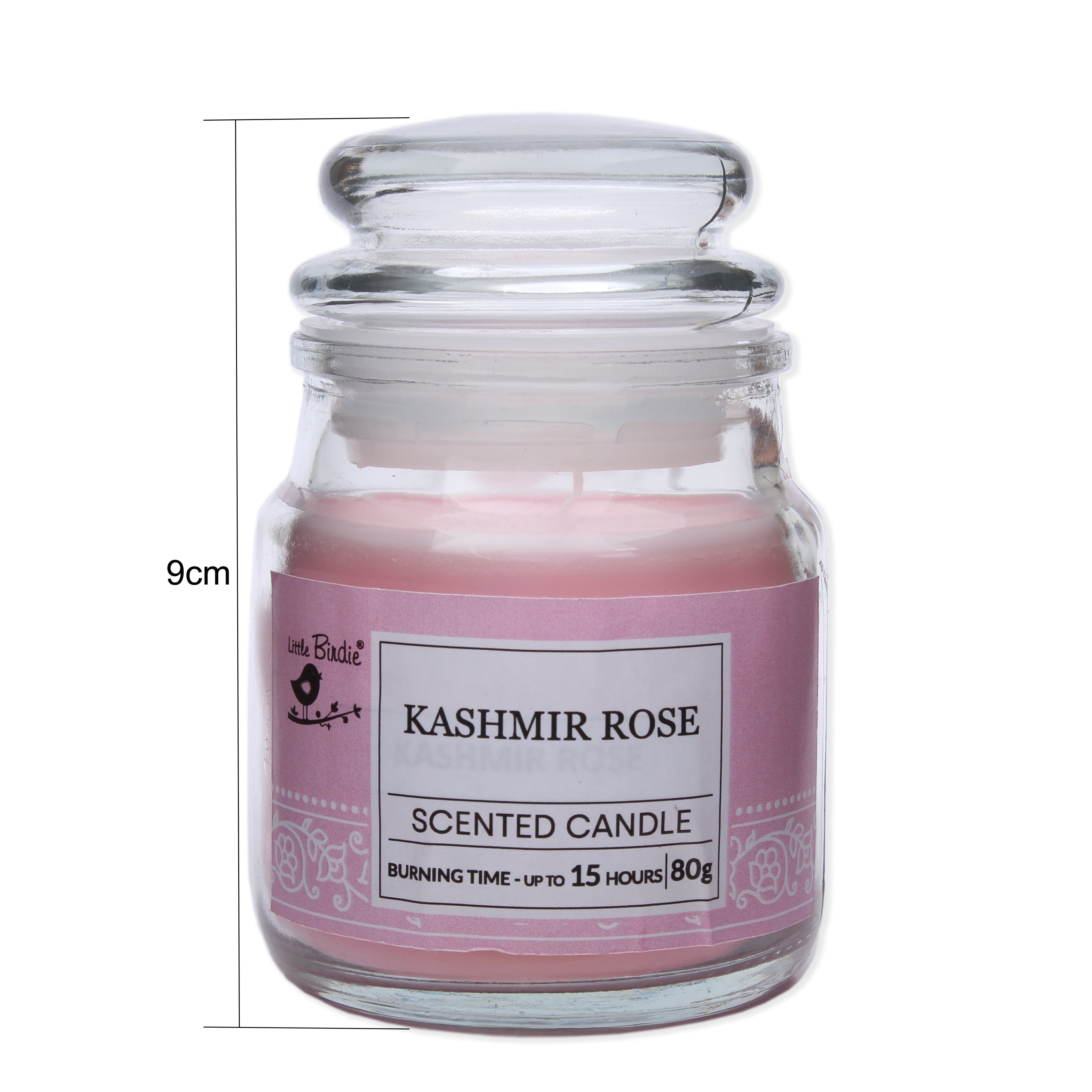 Jar Candle Kashmir Rose (12 To 15 Hr Burning Time) 80Grm 1Pc Box Lb