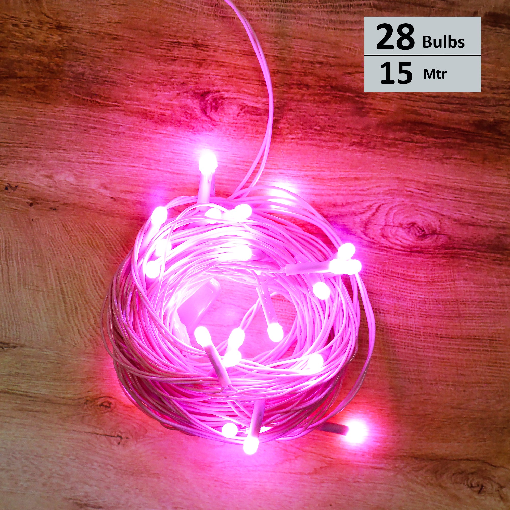 Decorative Pixel Lights 28 Bulbs Pink 15mtr