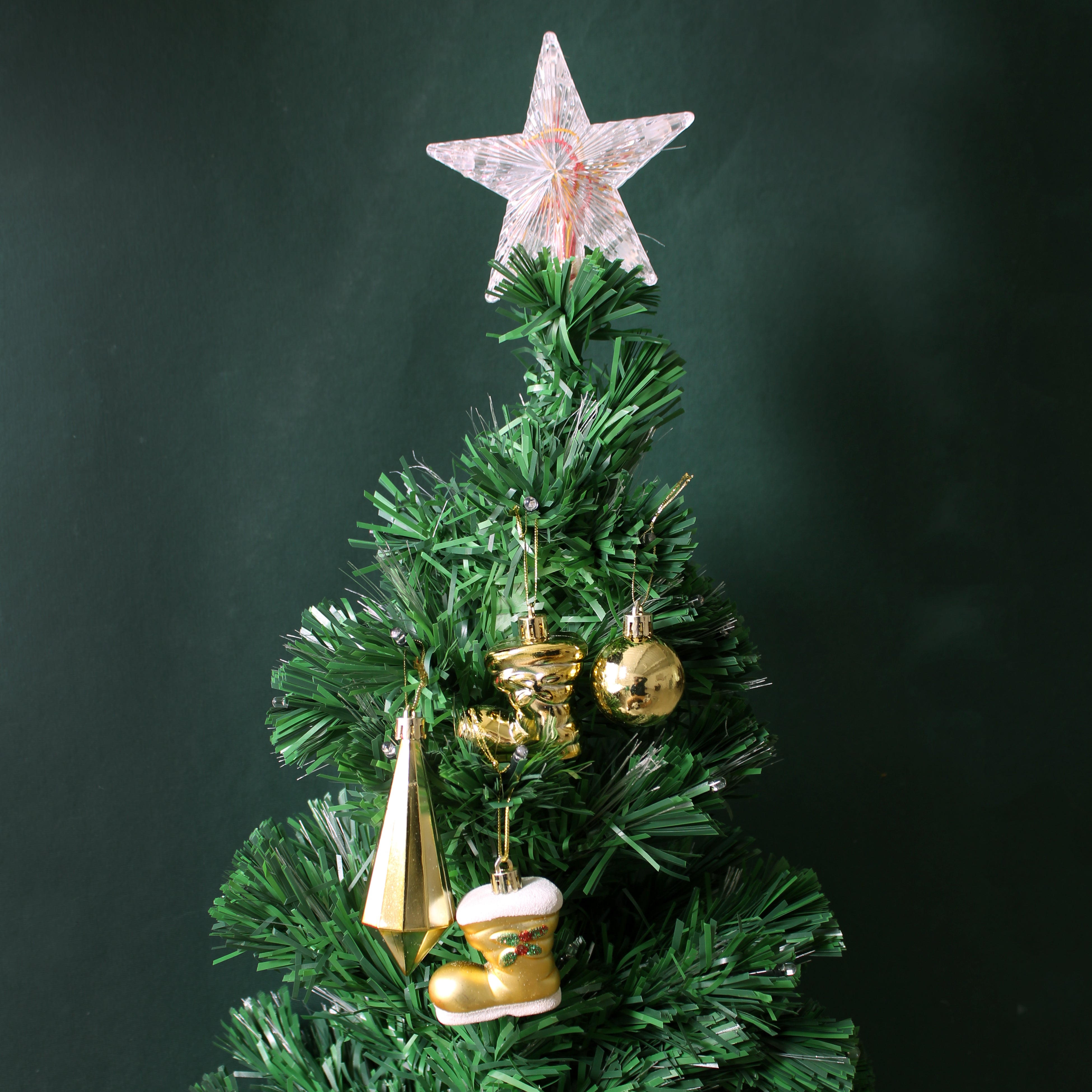 Christmas Tree Decoration Baubles, Stocking & Tree Mix Gold Acetate Box