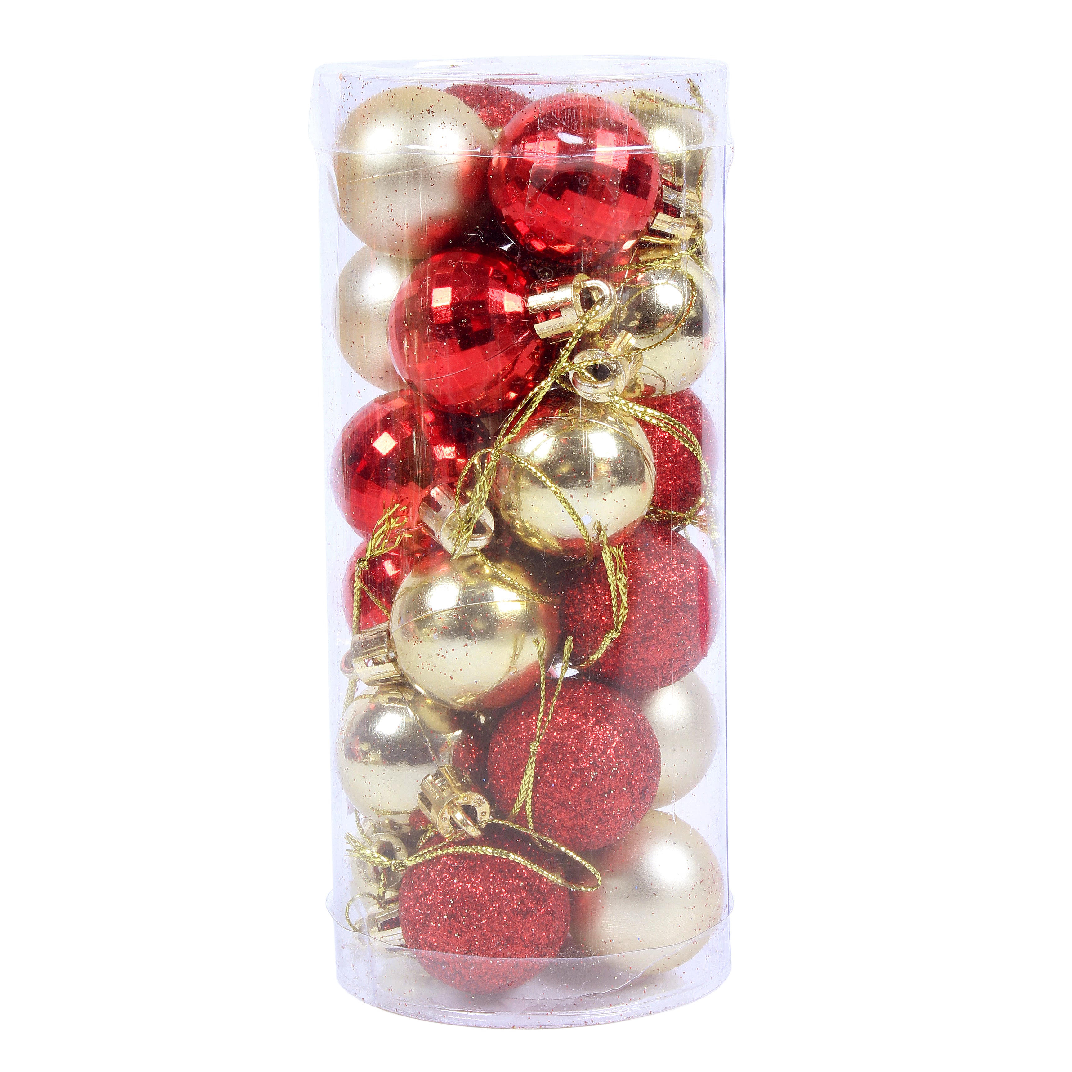Christmas Tree Hanging Decoration Baubles Gold And Red Mix 16 X 7Cm 3cm 1Acetate Box