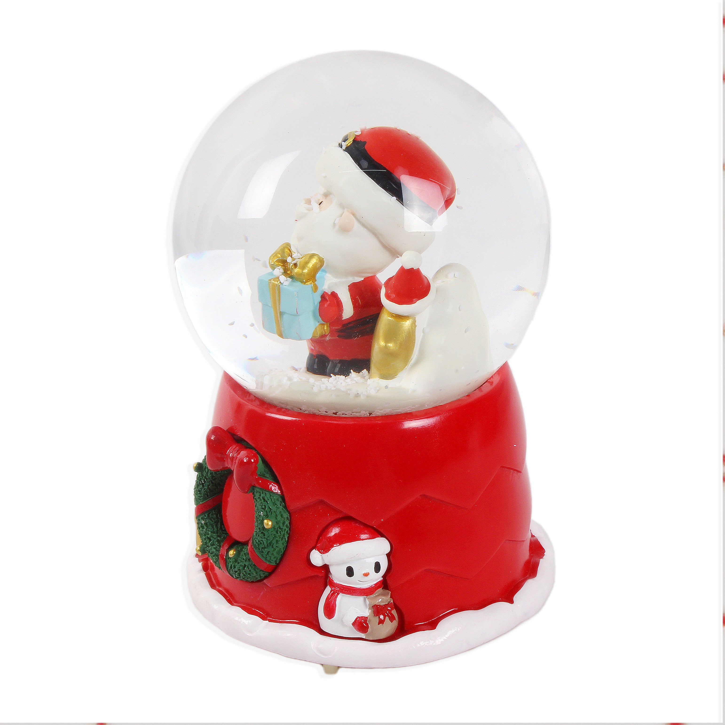 Christmas Musical Snow Globe Santa With Gift Box And Star 5inch 1pc Box IB