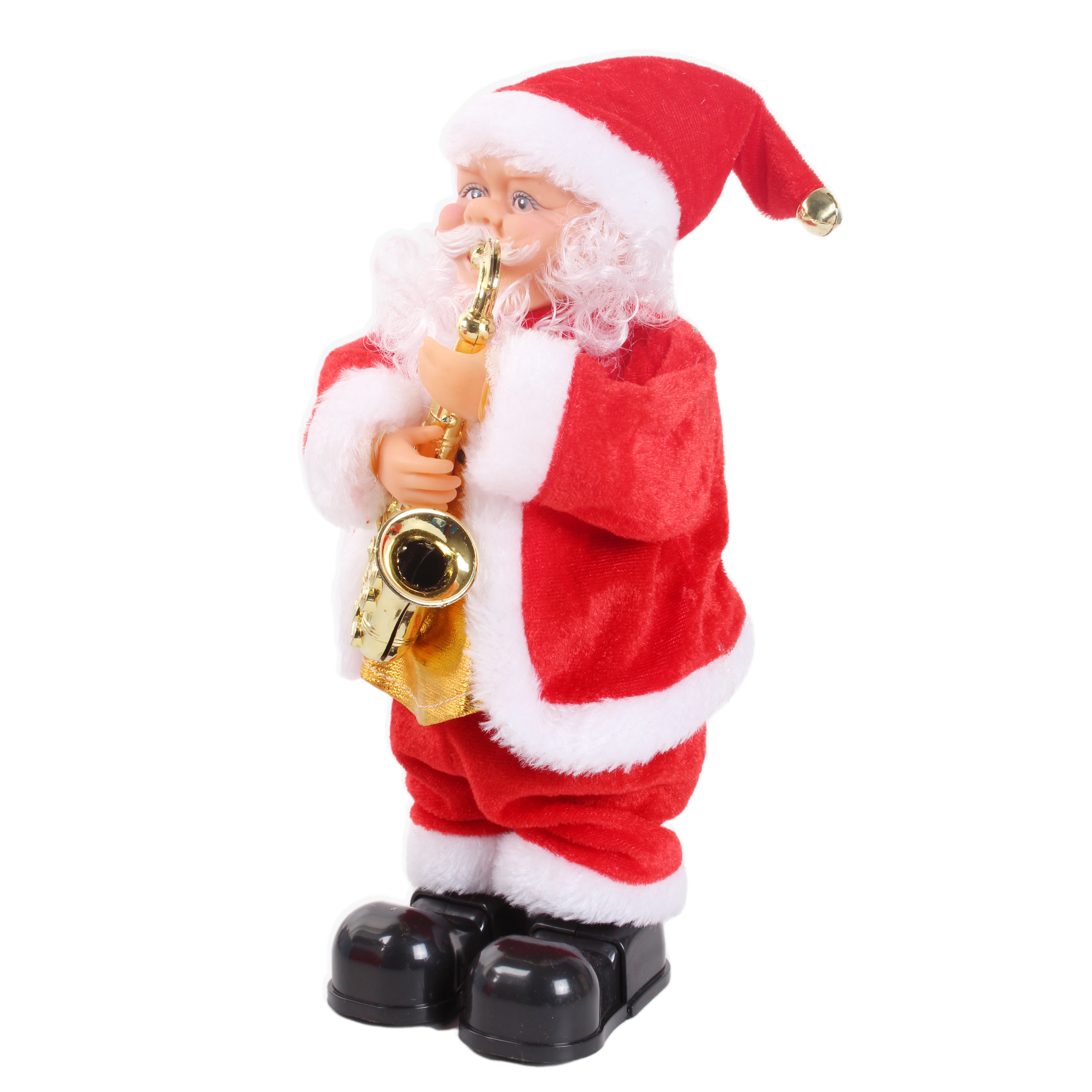 Christmas Toy Musical Moving Santa With Saxophone/Merry Christmas/Jingle Bells 10inch 1pc Box IB
