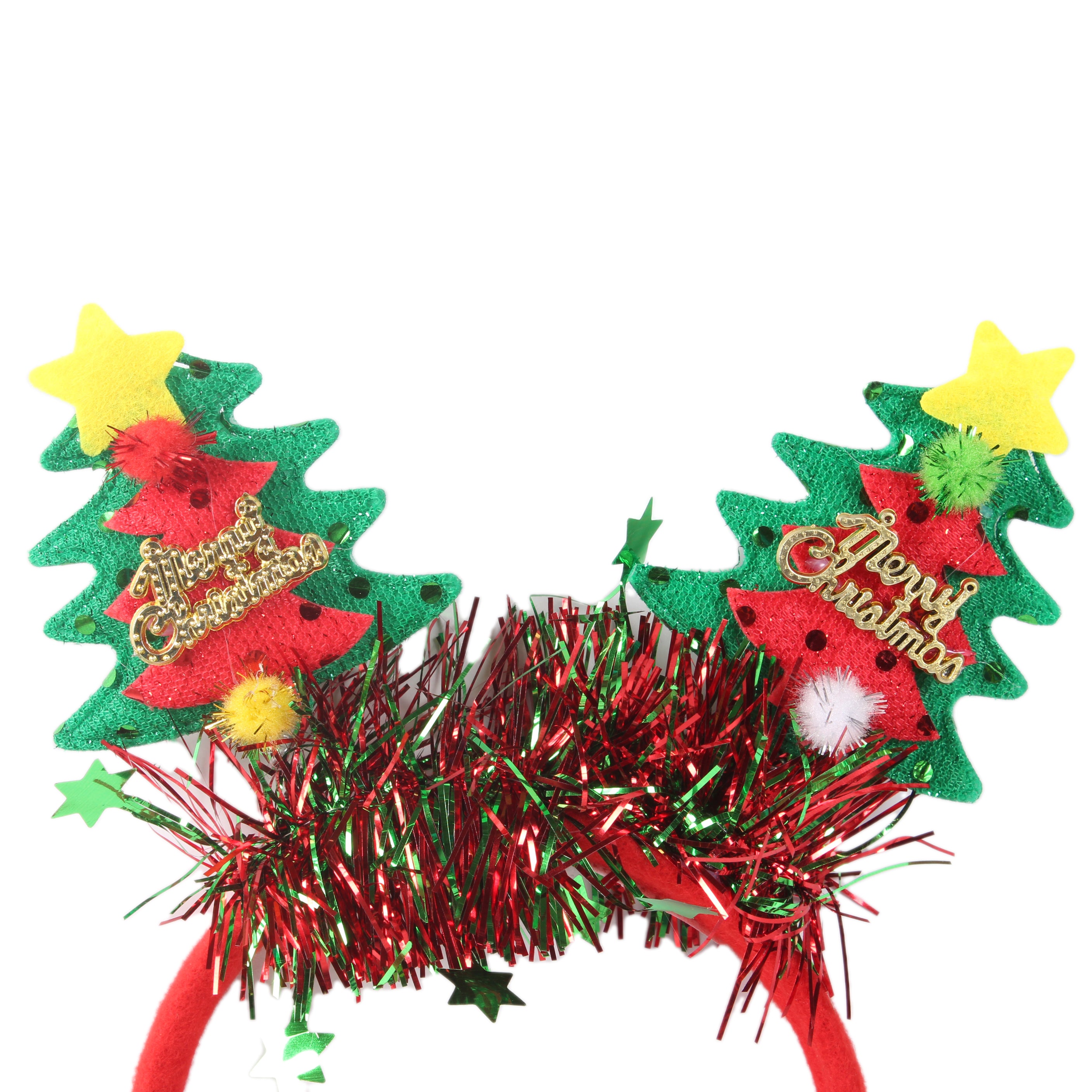 Christmas Hairband Reindeer Tree With Tinsel 1pc IB