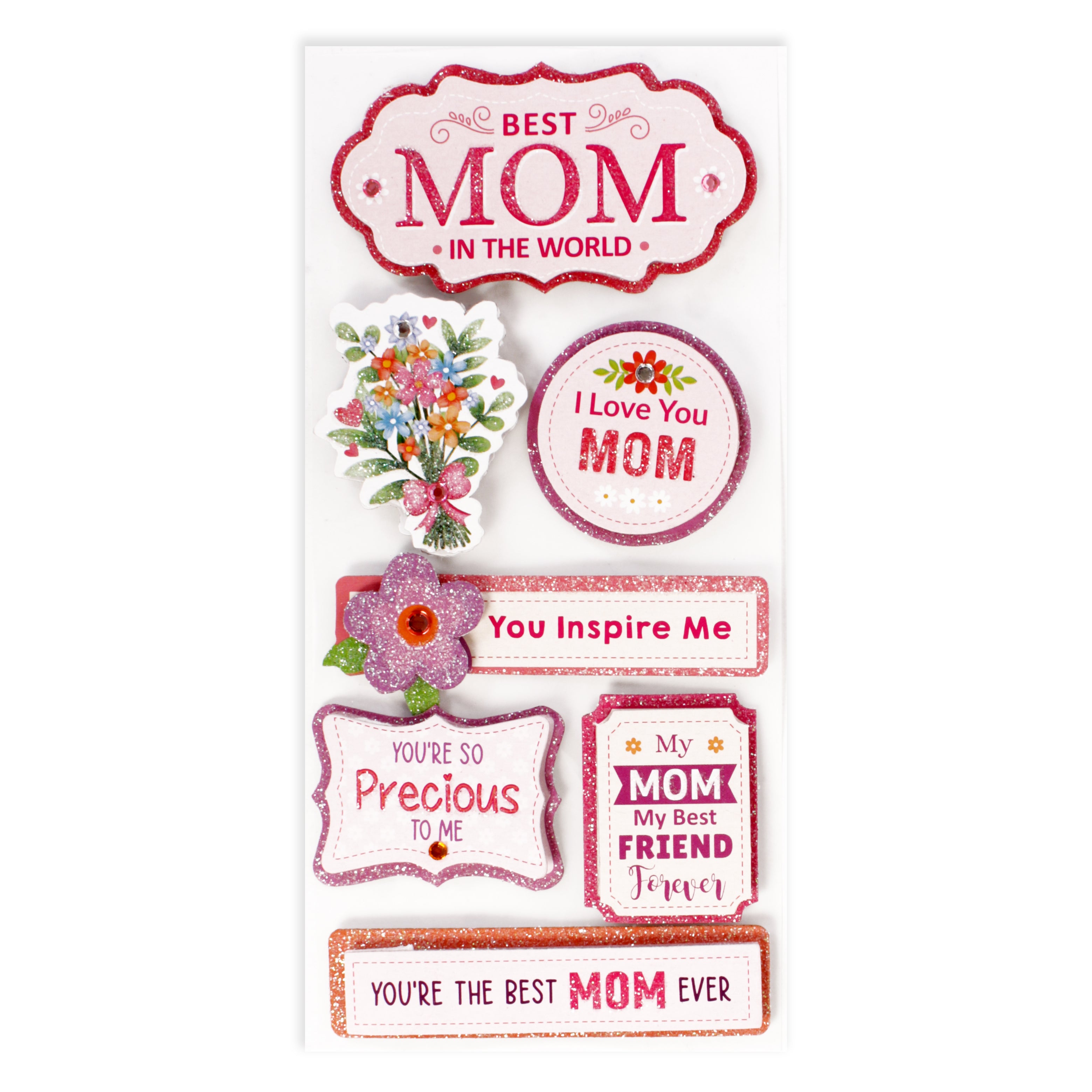Handmade Stickers Mom's love 7pc
