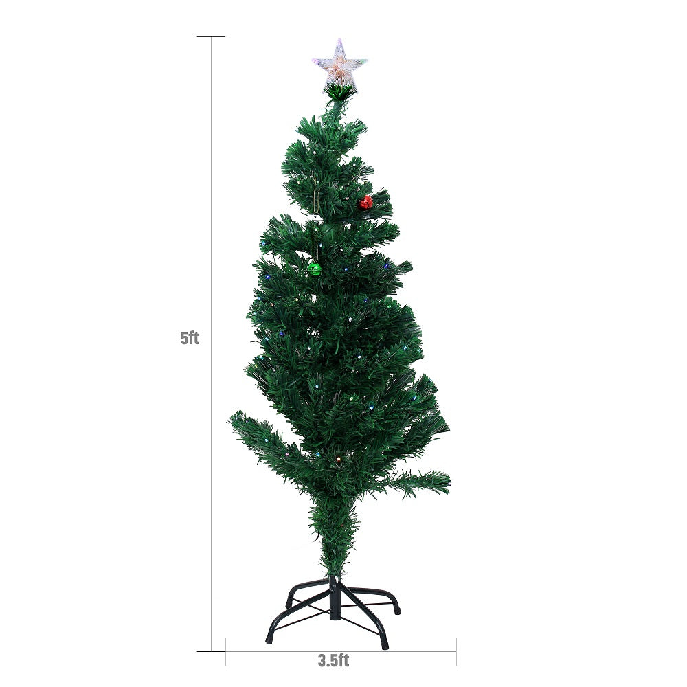 Christmas Fiber Tree With Optic Star Led Light 150CM 1pc