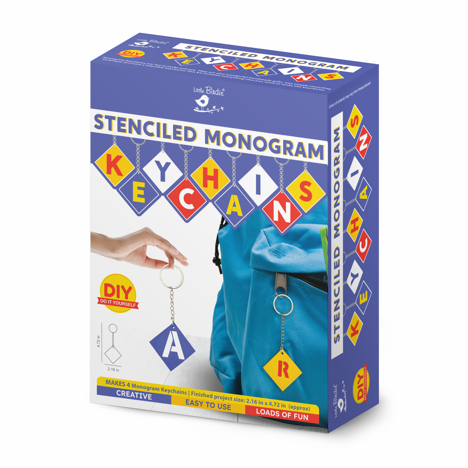 Diy Make Your Own Stencilled Monogram Key Chains Kit 1 Box – Itsy Bitsy