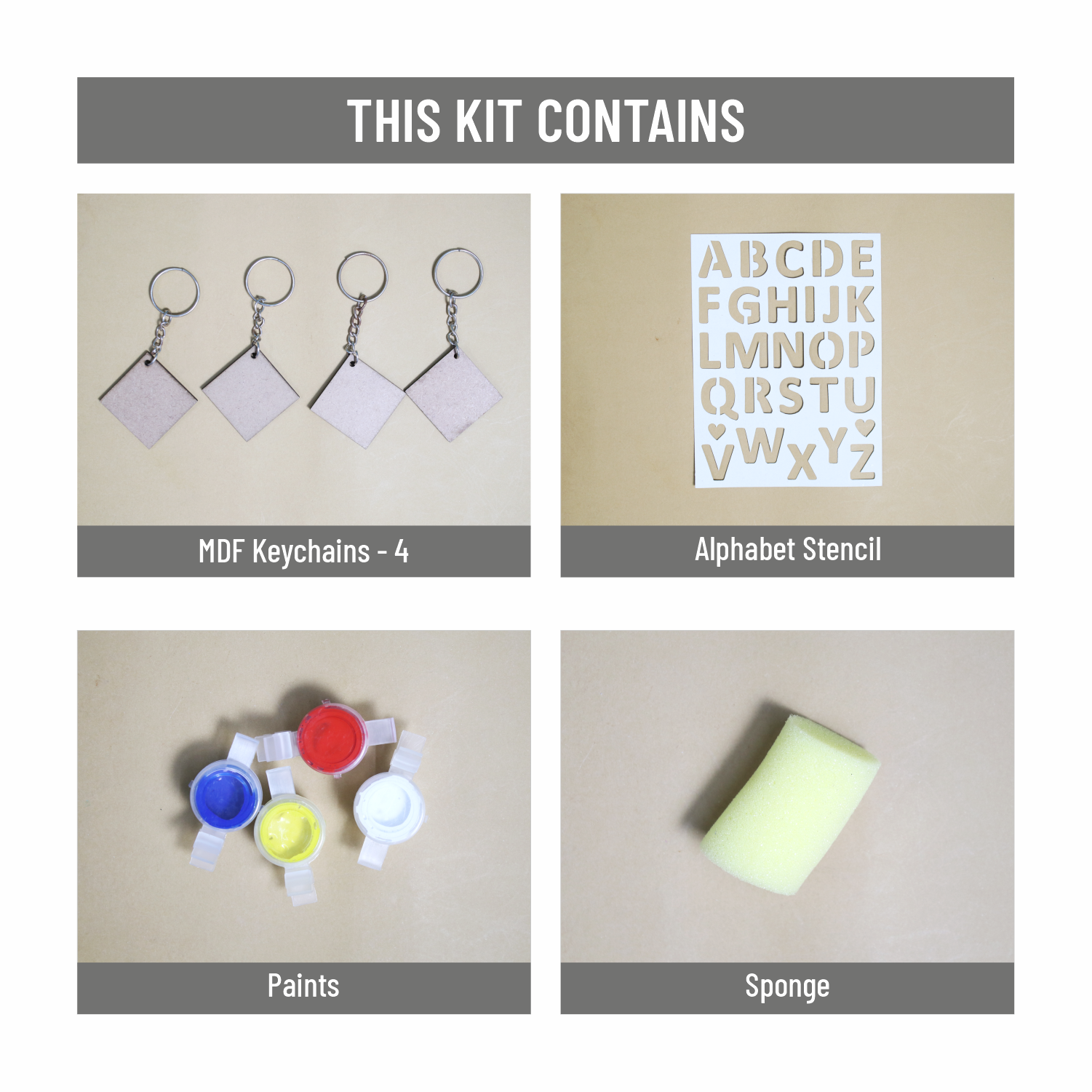Diy Make Your Own Stencilled Monogram Key Chains Kit 1 Box Lb