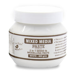 Mixed Media 2 in 1 Gesso and Modelling Paste - White 400gm