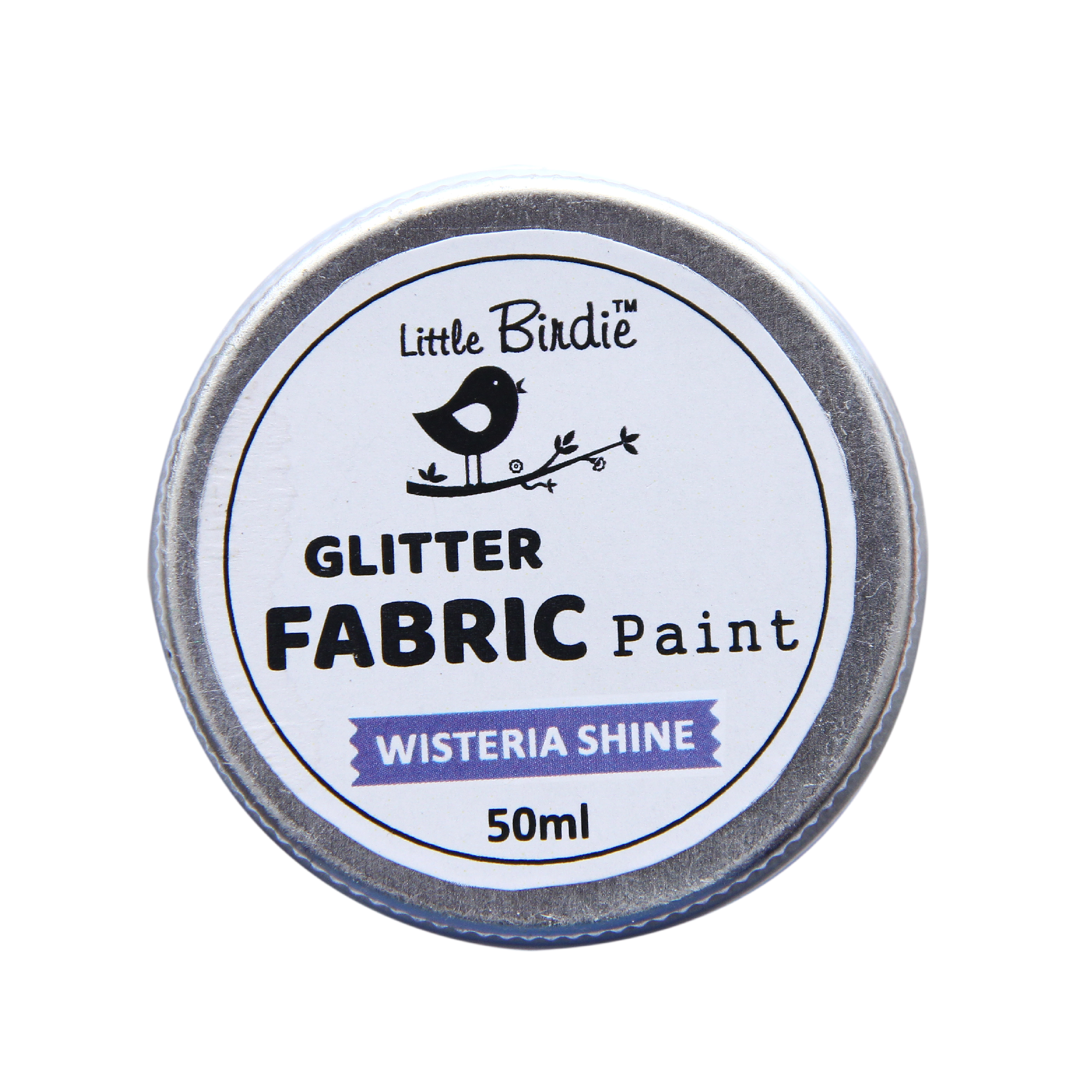 Little Birdie Glitter Fabric Paint - Wisteria Shine 50ml, 1pc