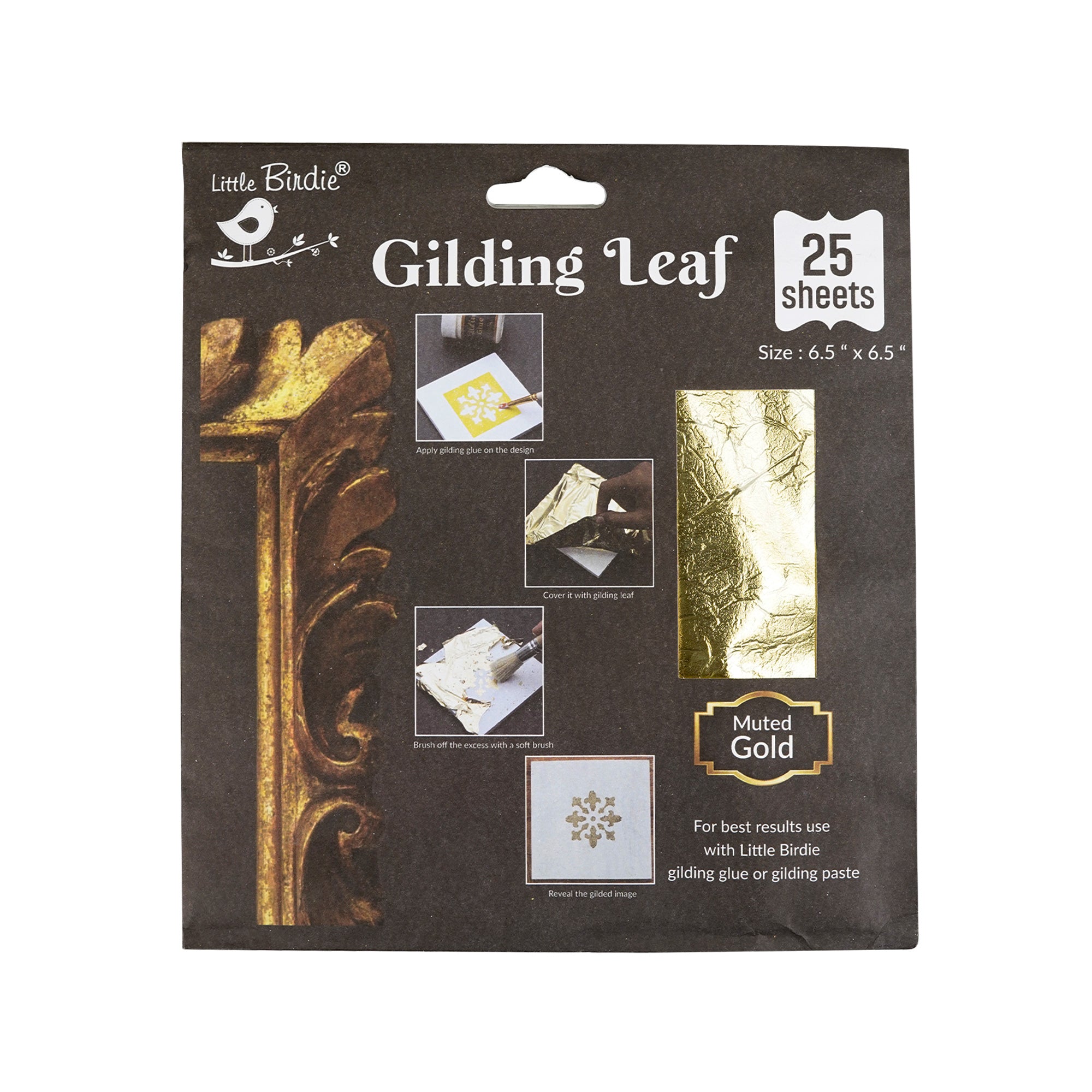 Gilding Leaf Muted Gold 6.5 X 6.5 Inch 25Pc Pbci Lb
