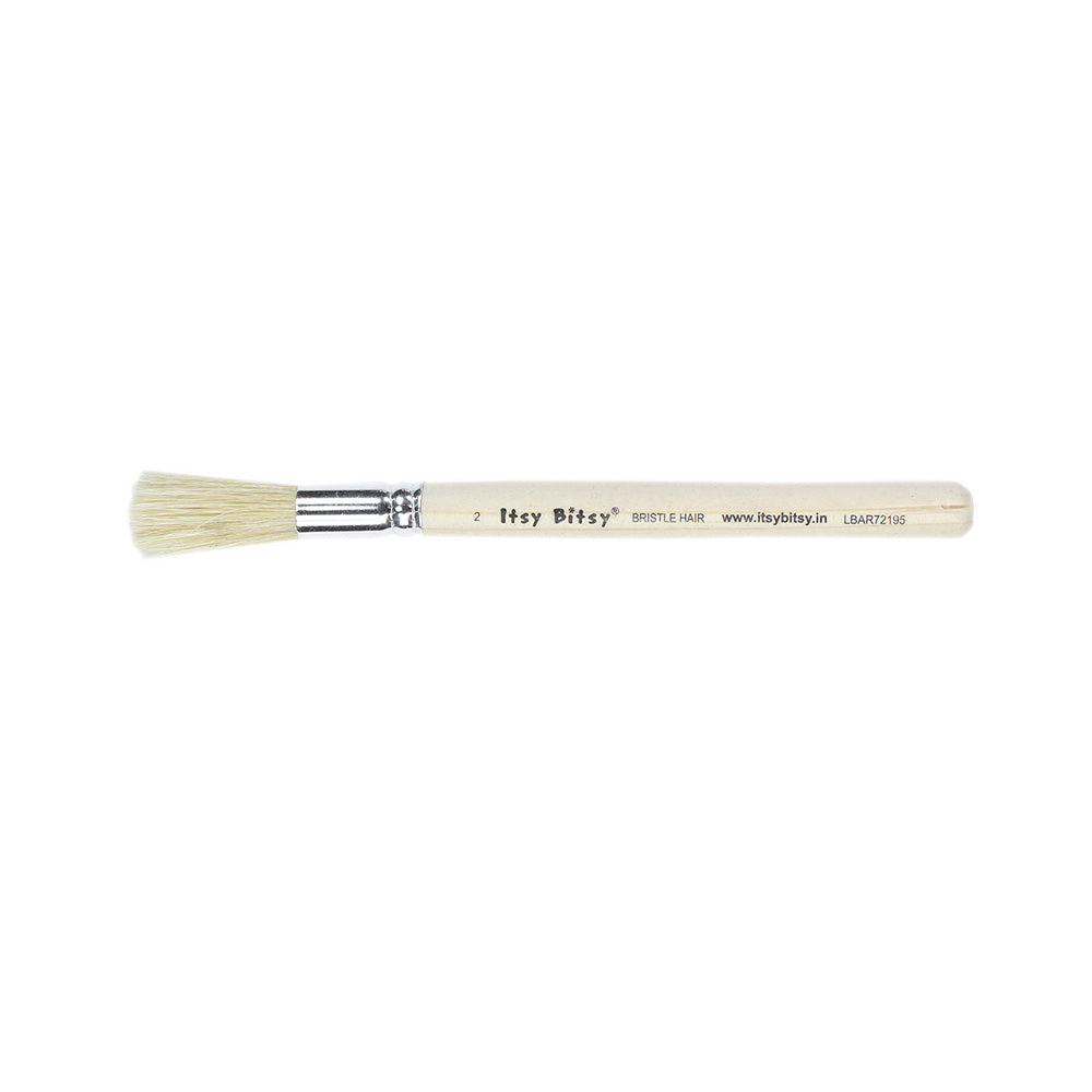 Stencil Brush Bristle Hair 9Cm Wooden Handle Size.8 10 12 3Pcs Set